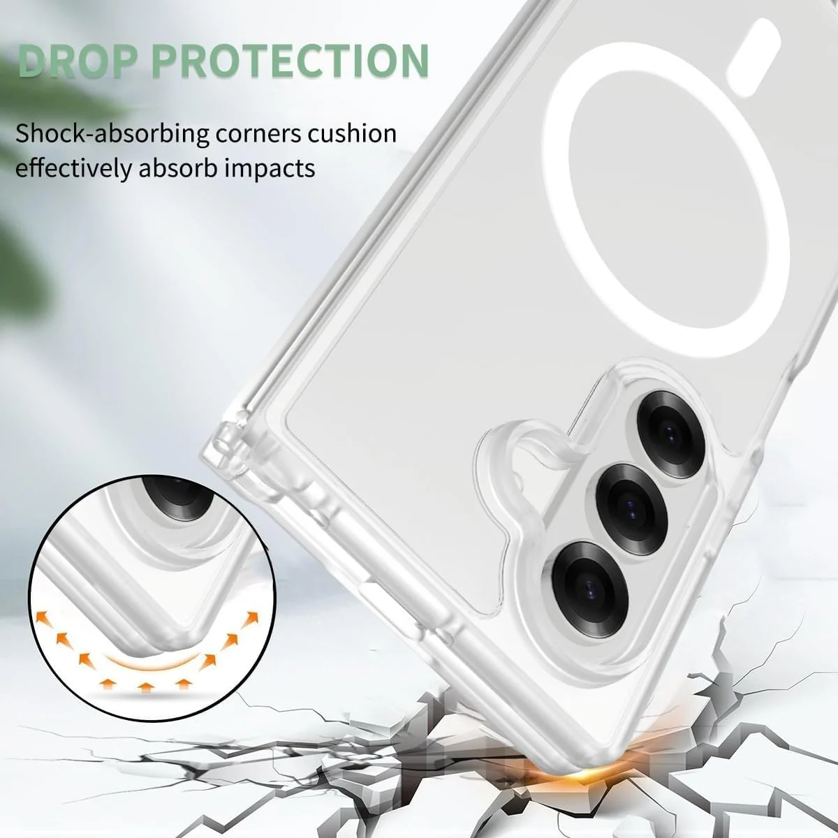 DL3 Mobilak for Samsung Galaxy Z Fold 7 Case, Compatible with MagSafe Shockproof Protection Yellowing Resistant Magnetic Phone Case for Galaxy Z Fold 7 5G (2024) - Clear