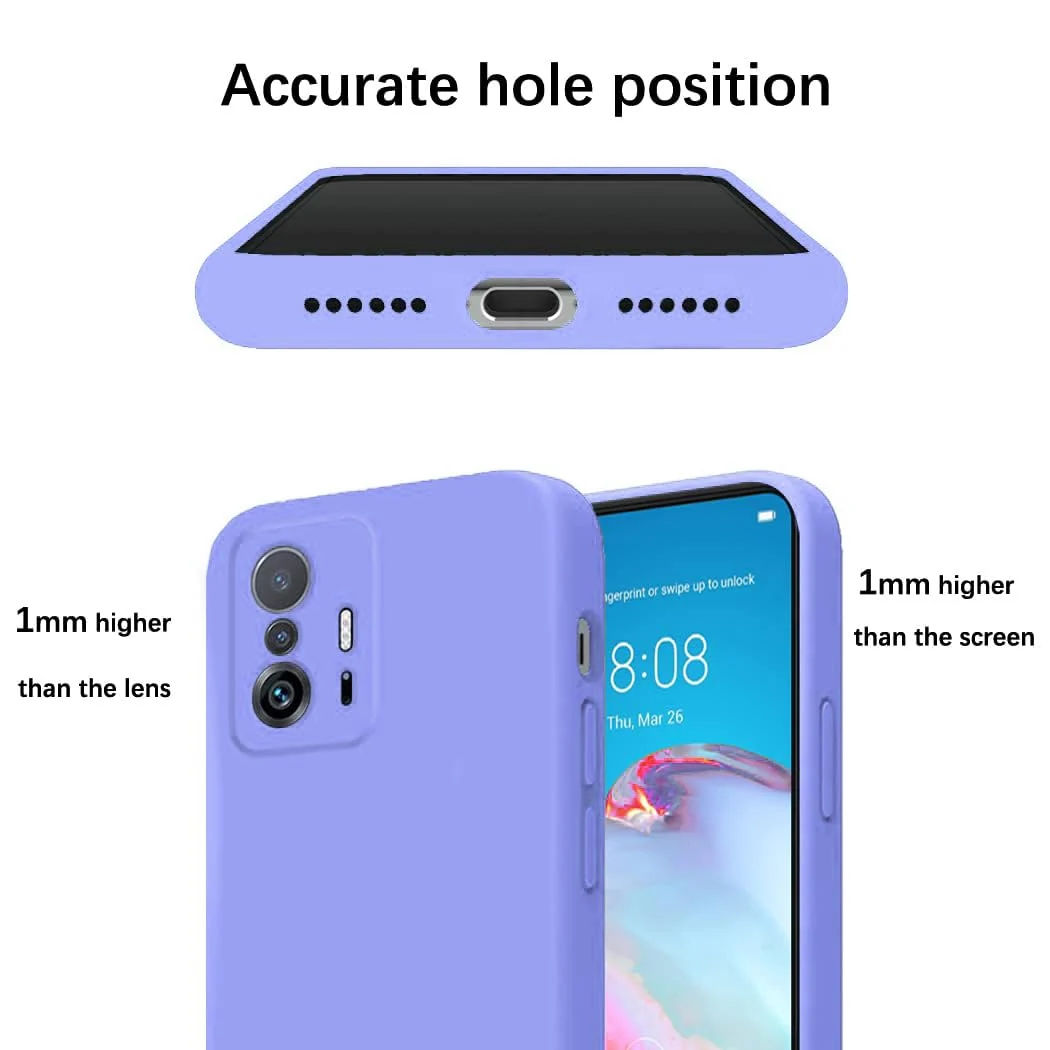 DL3 Mobilak Xiaomi 11T / Xiaomi 11 T Pro Case, Soft Flexible Silicone Gel Rubber Bumper Cover, Full Body Shockproof Protective Phone Case - Baby Blue