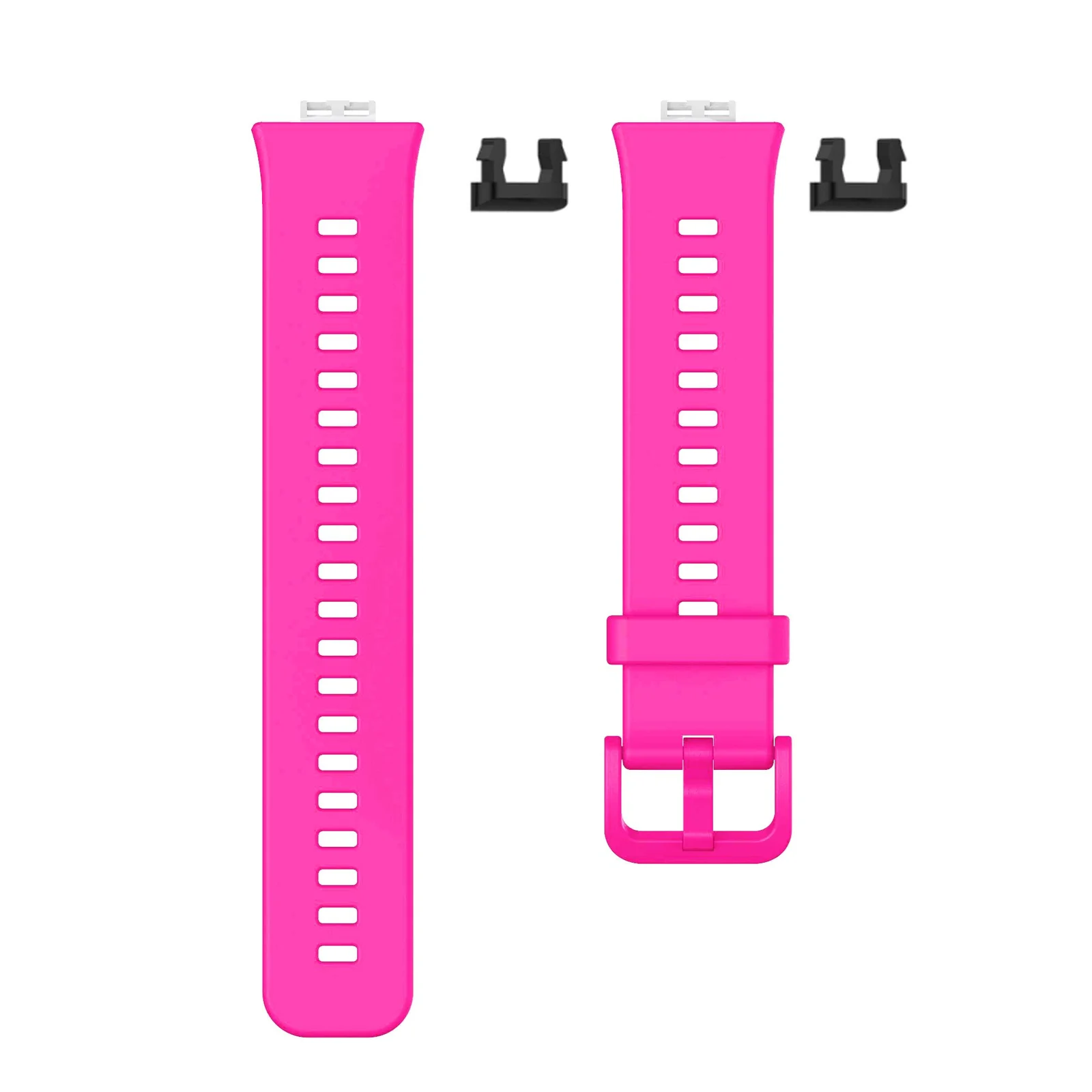 DL3 Mobilak Silicone Strap for Huawei Watch Fit, Soft Band Ultra-Light Waterproof Durable Adjustable Replacement Wristband - Hot Pink