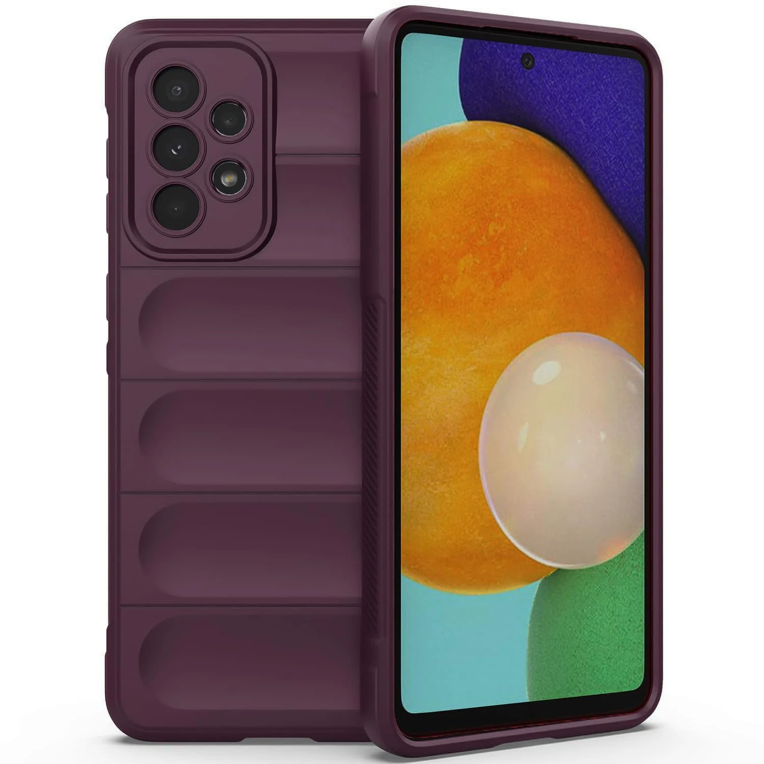 DL3 Mobilak Flexible Silicone and TPU Protective Case with Camera Protection for Samsung Galaxy A73 5G - Wine Red