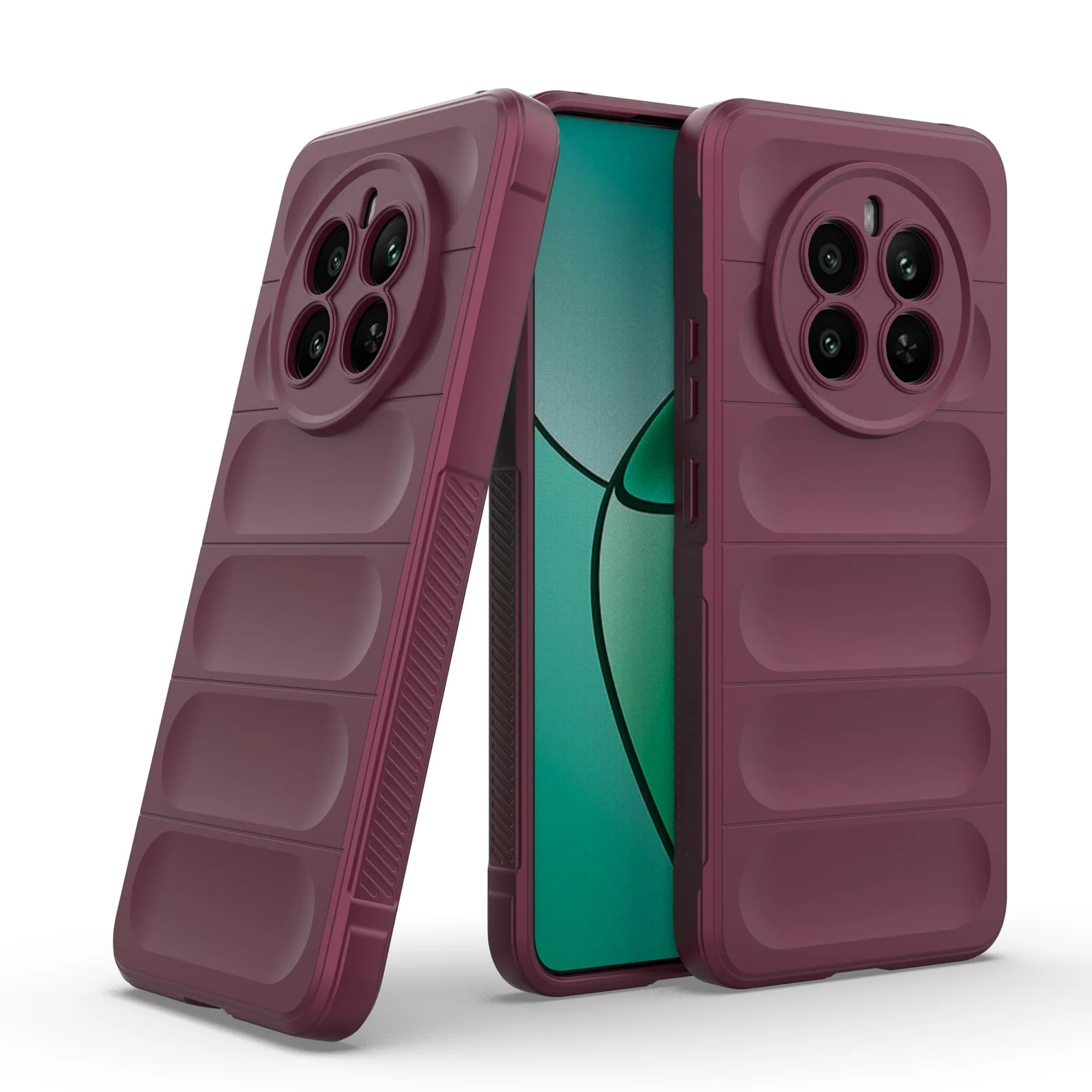 DL3 Mobilak Soft Silicone Protective Case for realme 12 Pro / realme 12 Pro Plus with Camera Protection and Shockproof Design - Wine Red