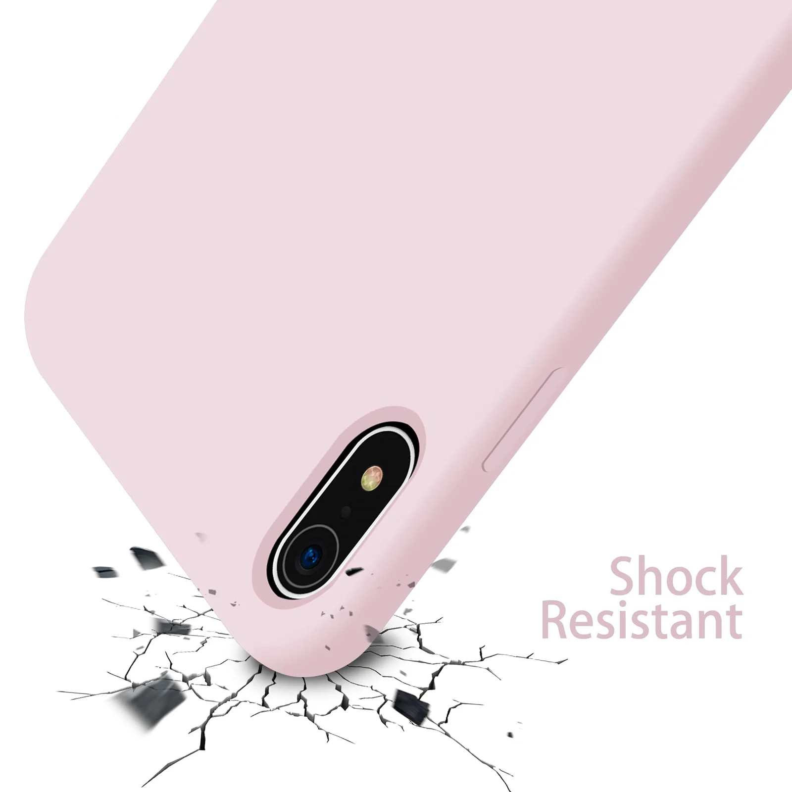 DL3 Mobilak Liquid Silicone Protective Case with Soft Microfiber Lining for iPhone XR - Ice Pink