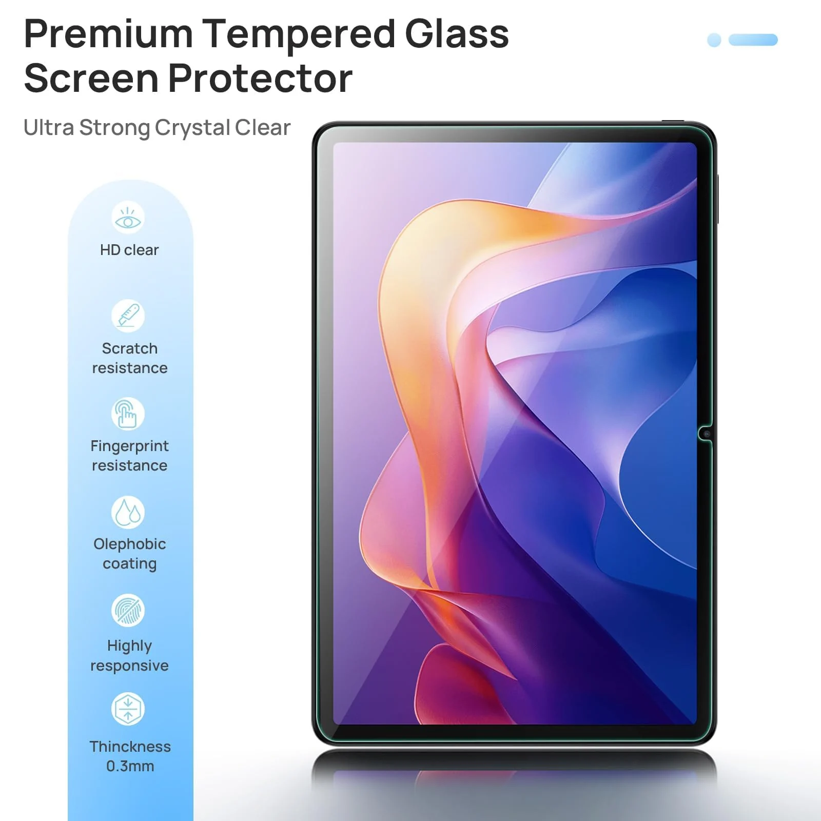 DL3 Mobilak Screen Protector For Xiaomi Redmi Pad 2 2025 11 inch Tempered Glass Film [HD Crystal ] [Easy Installation] [Scratch Resistant] [9H Hardness] - Clear