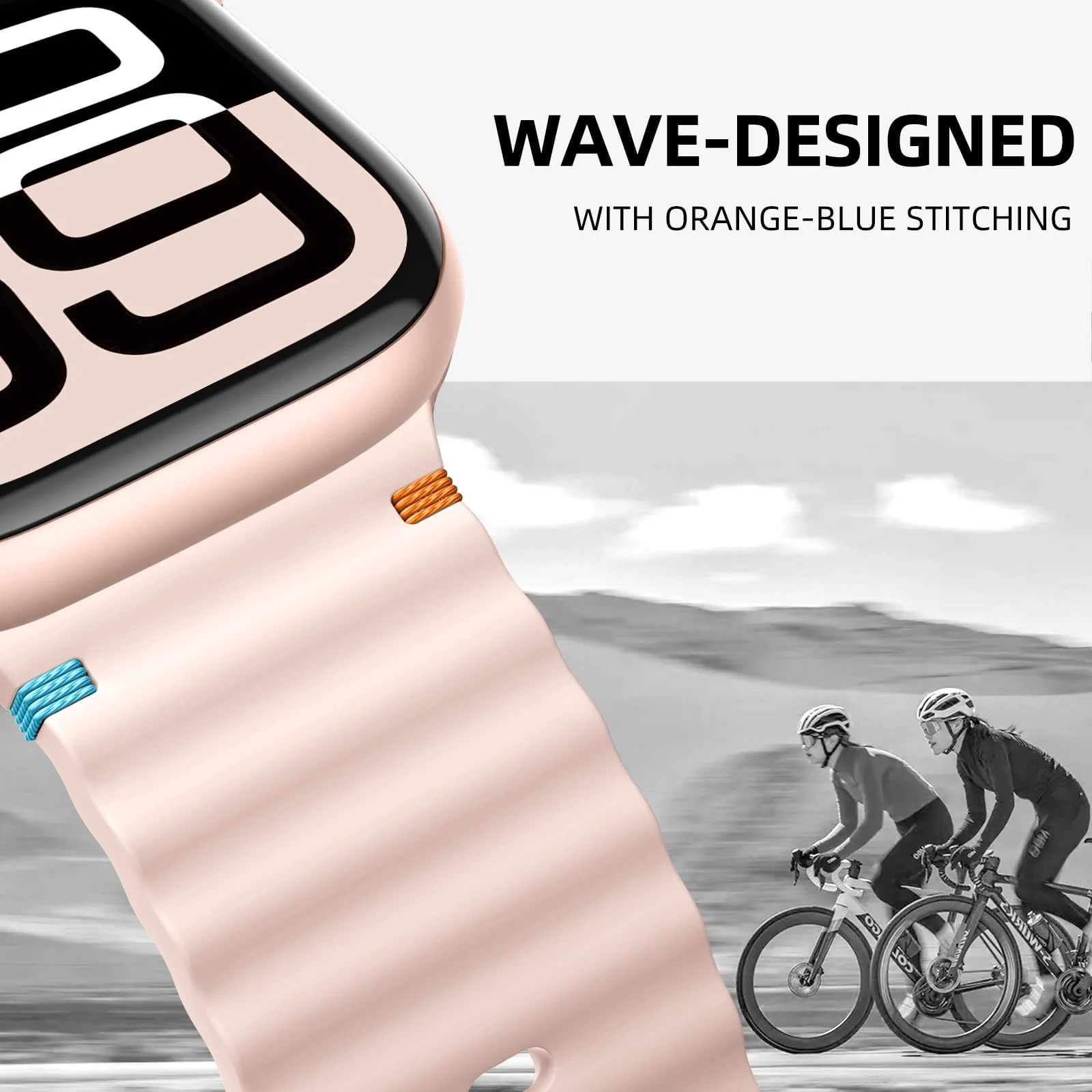 DL3 Mobilak Silicone Wave Stitching Wristband for Huawei Watch Fit 3/Watch Fit 4 Pro/Fit 4 Strap, Watchbands Breathable Sport Bands Armband Quick Release Strap Adjustable Bracelet - Pink