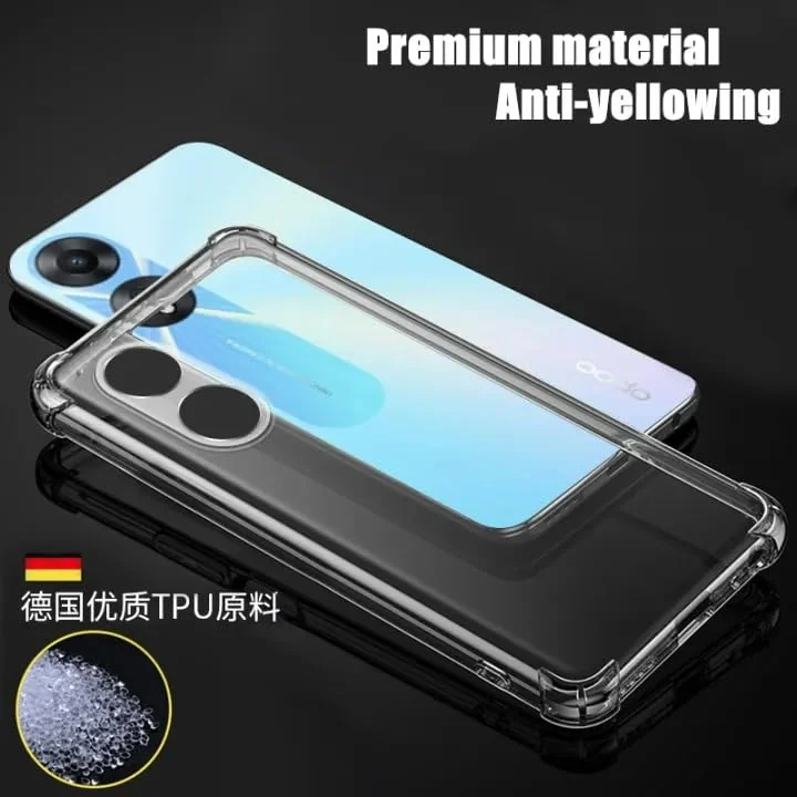 DL3 Mobilak Clear TPU Case for OPPO A58 4G, Camera protection, Shock-absorbing protection, Non-slip grip - Clear