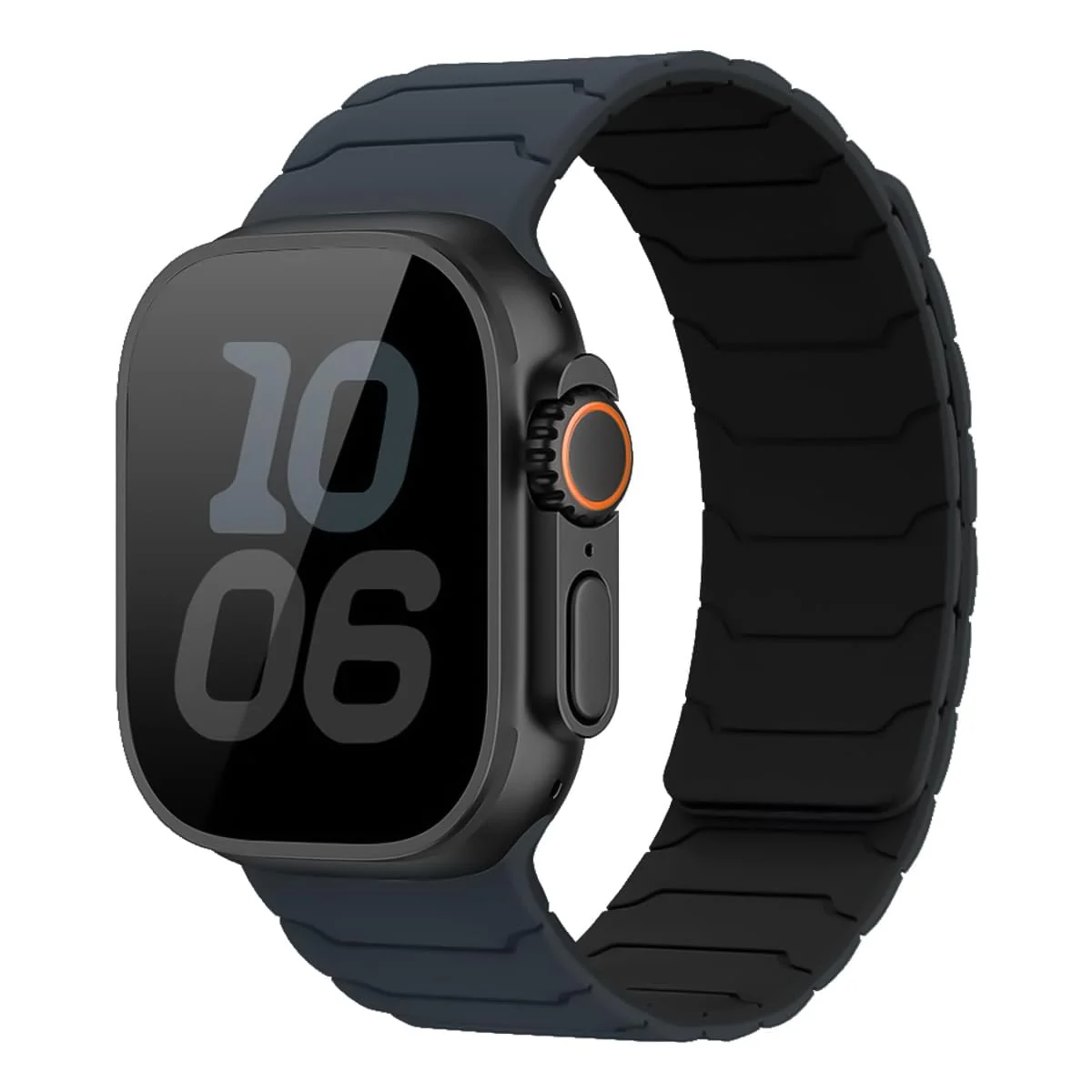 DL3 Mobilak Silicone Straps Compatible with Apple Watch Ultra Strap 49mm 46mm 45mm 44mm 42mm, Loop Band with Strong Magnetic Closure Designed for iWatch Ultra Ultra 2 Series 11 10 9 8 7 6 5 4 3 2 1 SE - Dark Blue Black