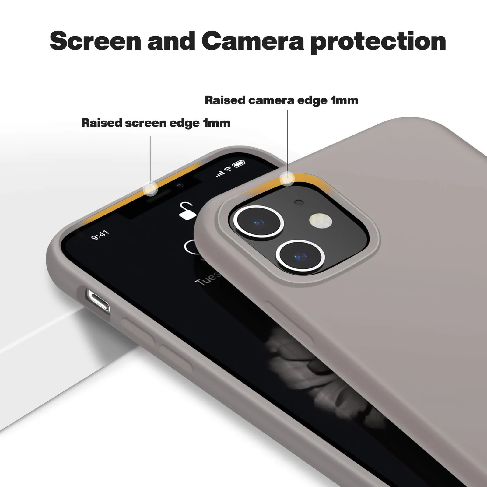 DL3 Mobilak Compatible with iPhone 11 (6.1 Inch) Case, Liquid Silicone Case, Full Body Protective Cover, Shockproof, Slim Phone Case, Anti-Scratch Soft Microfiber Lining - A. stone