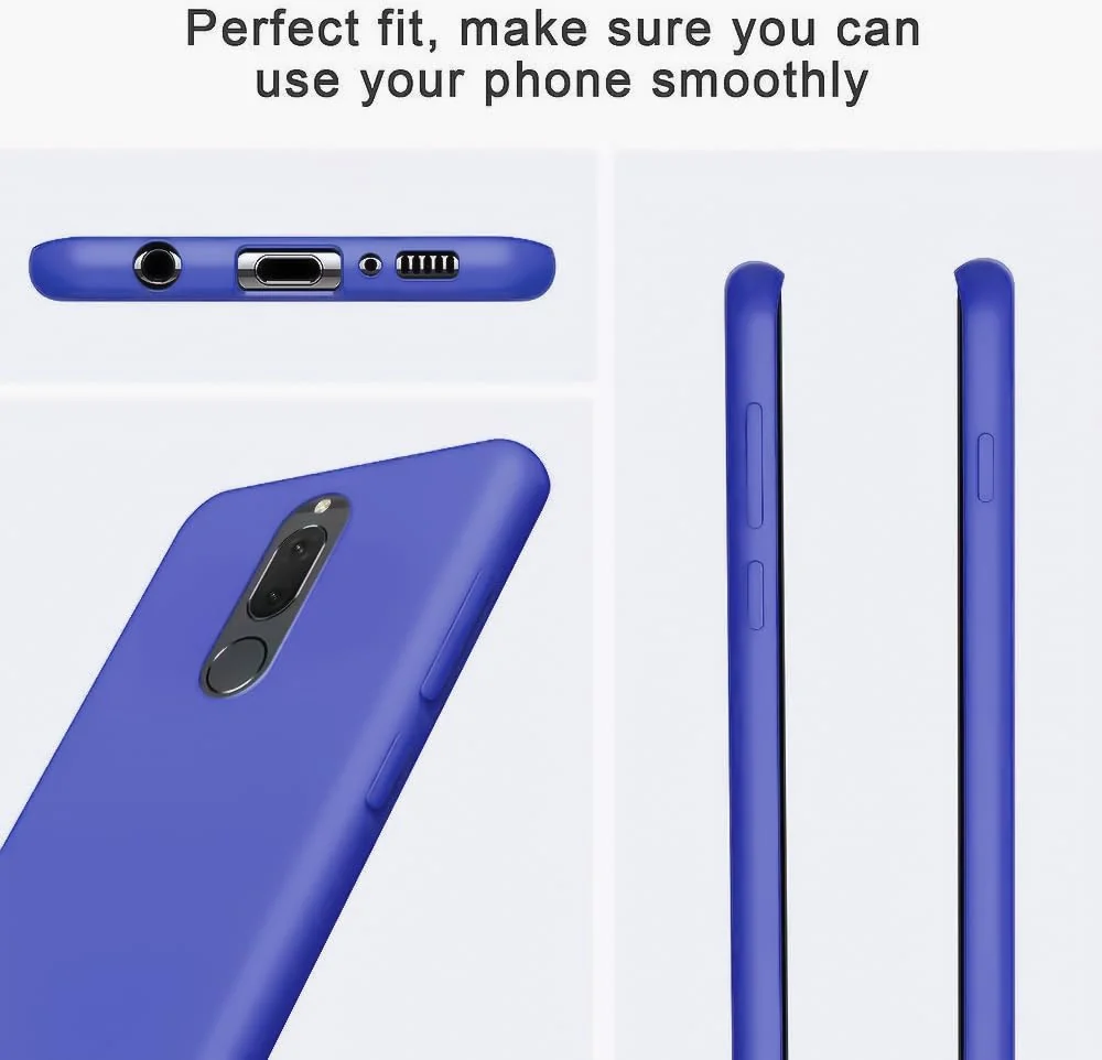 DL3 Mobilak Huawei Mate 10 Lite Case, Soft Flexible Silicone Gel Rubber Bumper Cover, Full Body Shockproof Protective Phone Case - Light Blue