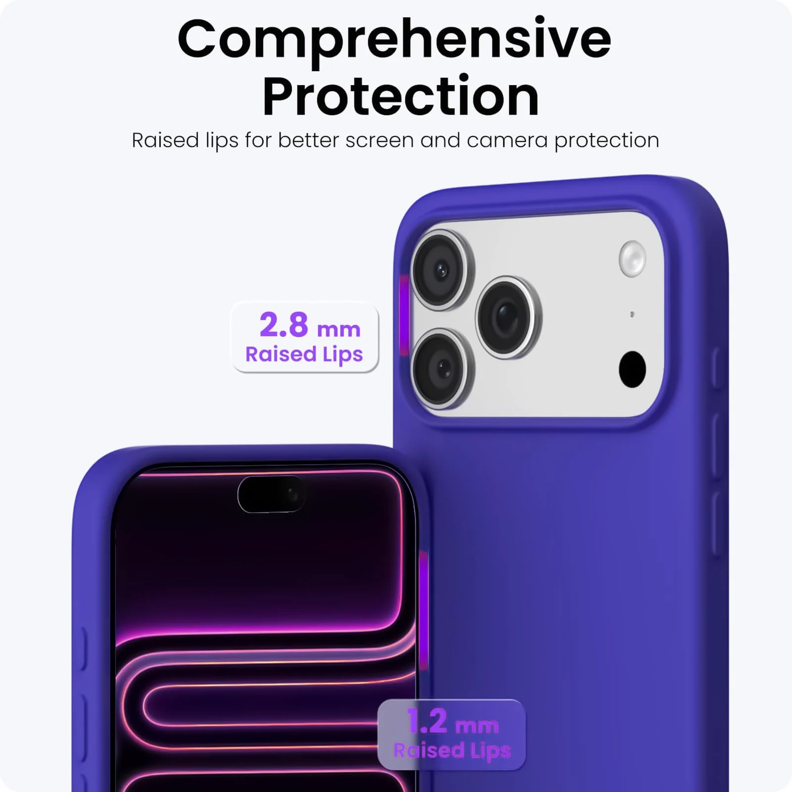 DL3 Mobilak Liquid Silicone Protective Case for iPhone 17 Pro 6.3-Inch with Microfiber Lining and Shockproof Design - Pepsi