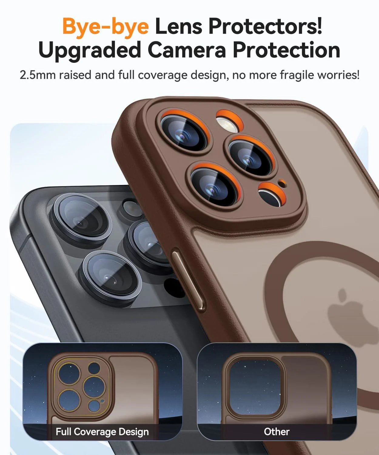 DL3 Mobilak Translucent Matte Case for iPhone 14 Pro, Compatible with MagSafe accessories, Supports wireless charging, Camera protection - Brown