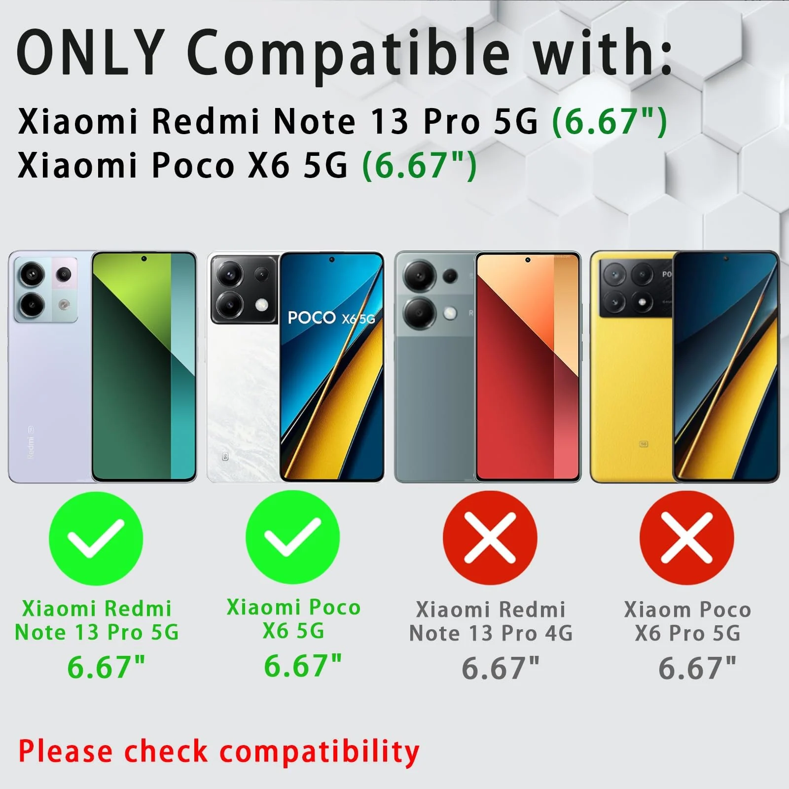 DL3 Mobilak Clear Protective Case for Xiaomi Redmi Note 13 Pro 5G / Poco X6 - Black