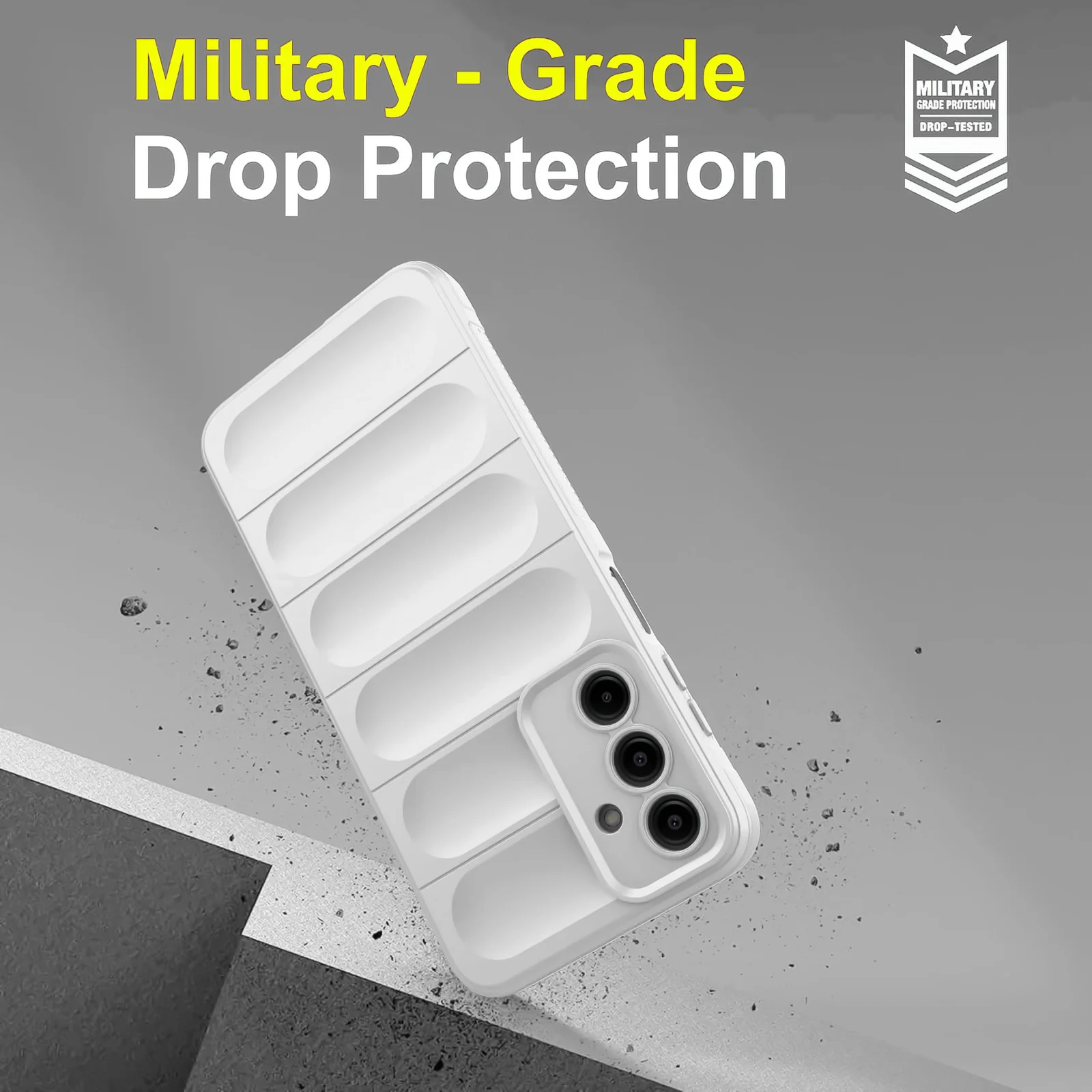 DL3 Mobilak Soft Silicone Protective Case for Samsung Galaxy S23 FE 5G with Camera Protection and Shockproof Design - White