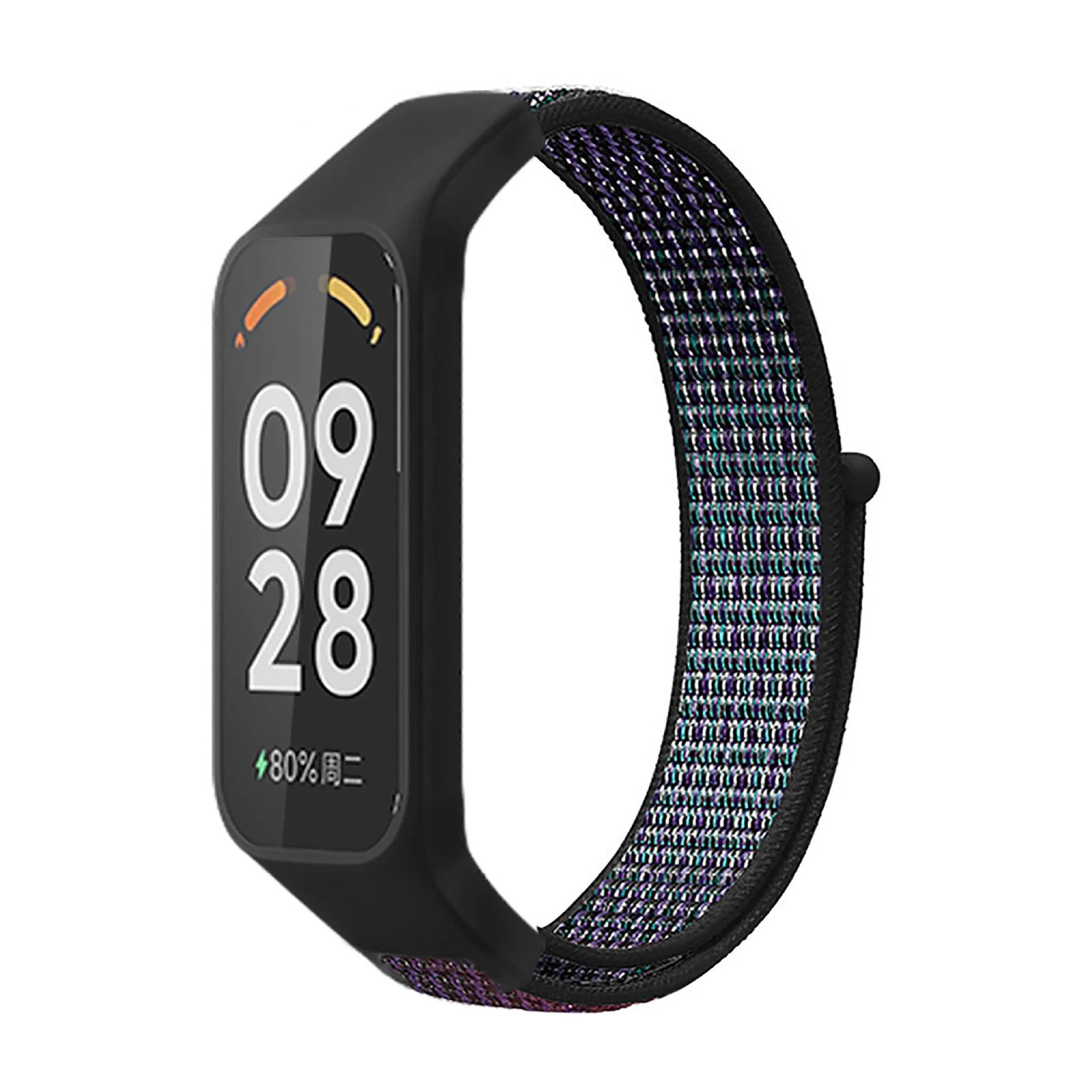 DL3 Mobilak Nylon Strap for Redmi Smart Band 2 / Xiaomi Smart Band 8 Active, Sports Bracelet and Replacement Strap Soft Breathable for Xiaomi Mi Band 8 Active/Redmi Band 2 - Hyper Grape