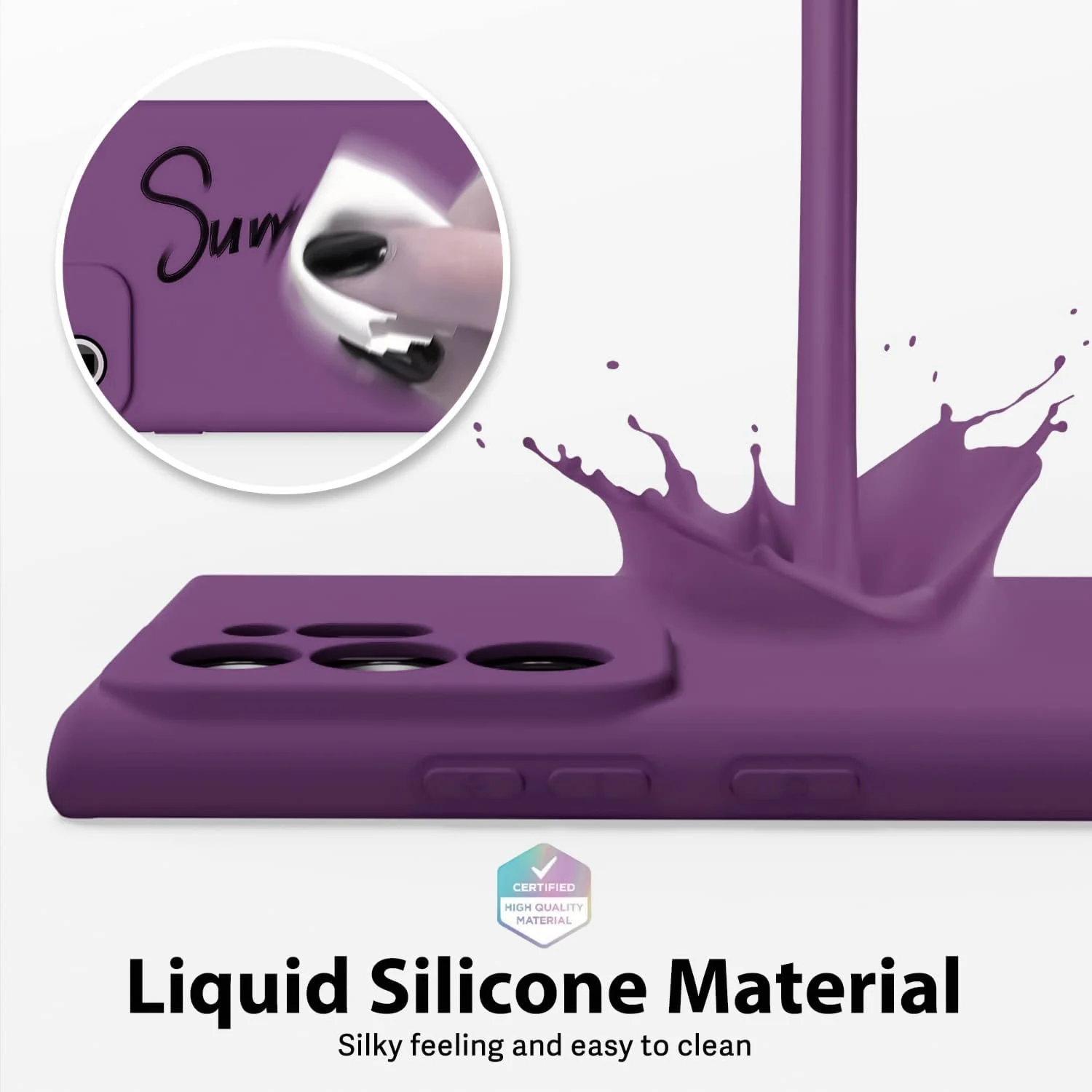 DL3 Mobilak Silicone Protective Case for Samsung Galaxy Note 20 Ultra, Shock-absorbing protection, Scratch-resistant surface, Soft microfiber lining - Violet