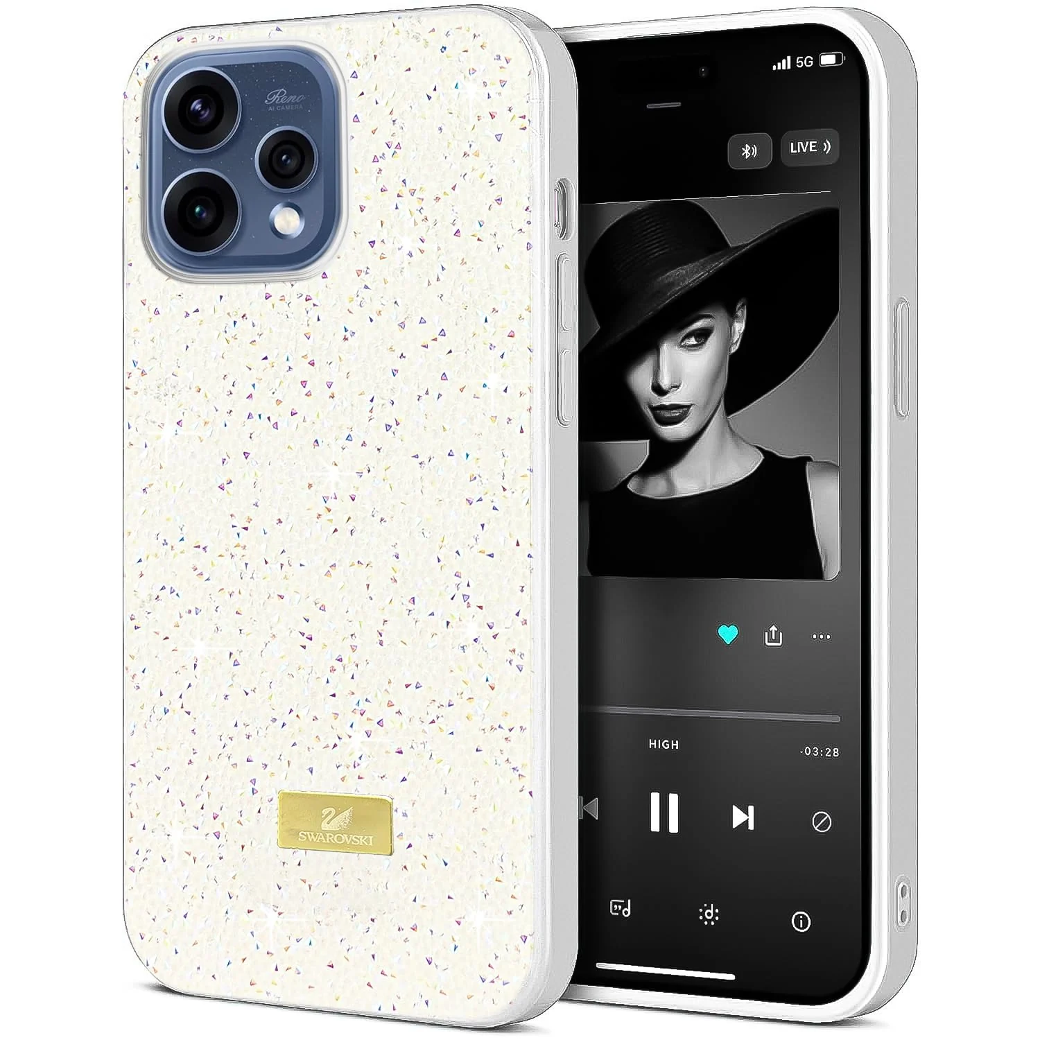 5.5 — DL3 Mobilak Glitter Rhinestone Protective Case for OPPO Reno15 with Shockproof Design