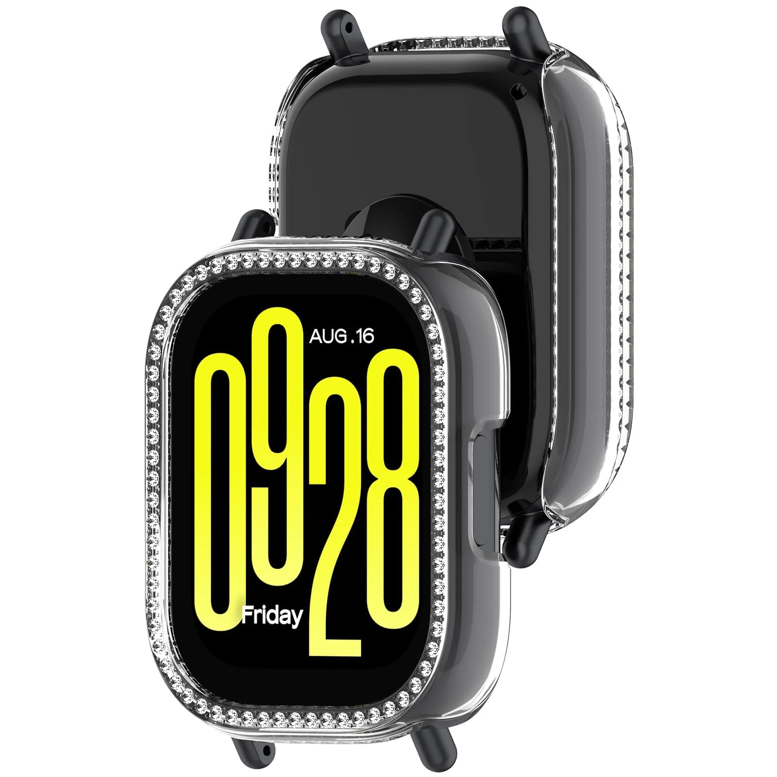 DL3 Mobilak Glitter Rhinestone Protective Case for Xiaomi Redmi Watch 5 Active - Clear