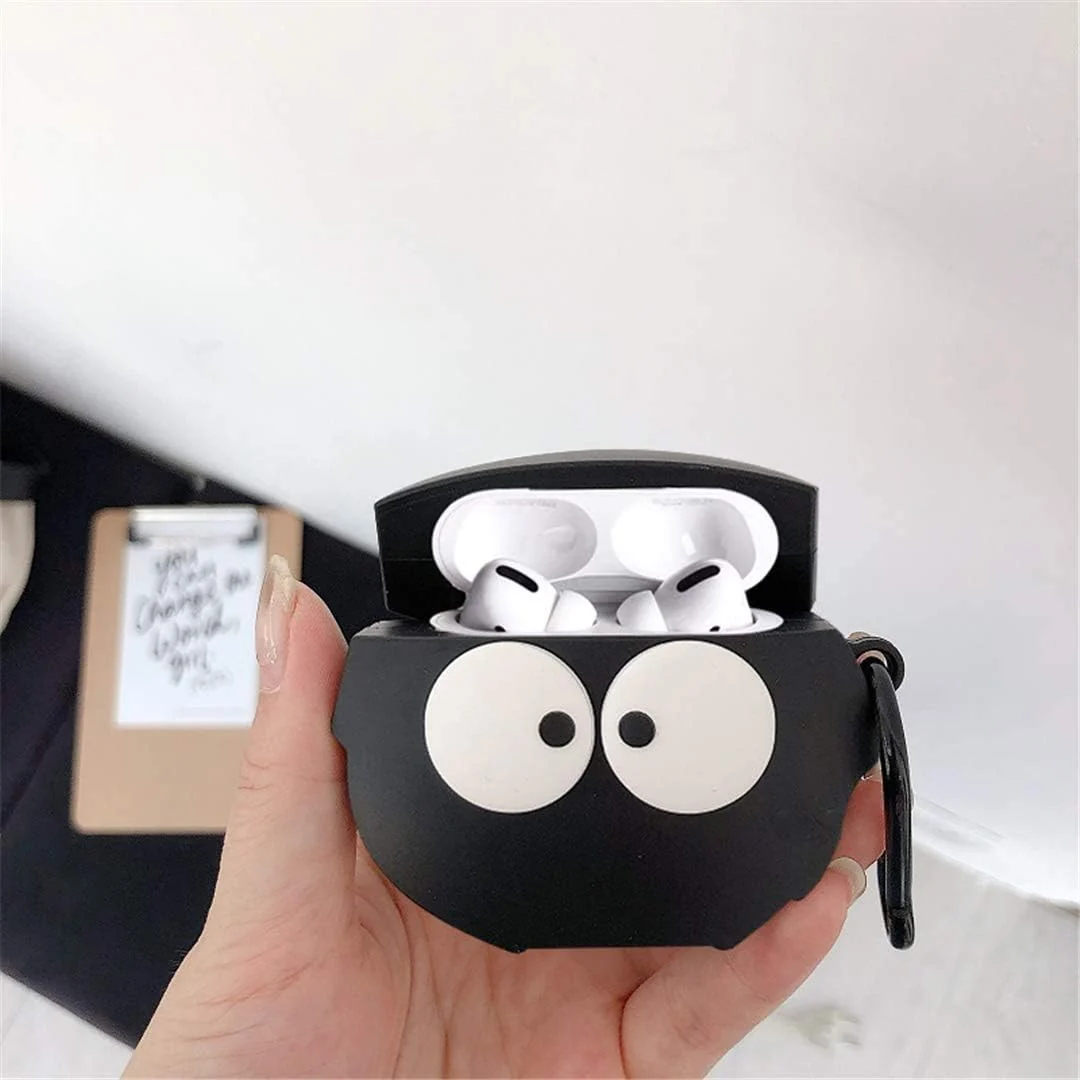 DL3 Mobilak Compatible with AirPods Pro 2/1 Gen Case Soft Silicone Shockproof Cover for Apple iPod Pro 2nd/1st Generation, New 3D Cute Cartoon Creative Fun Case with Keychain Design - Black White1