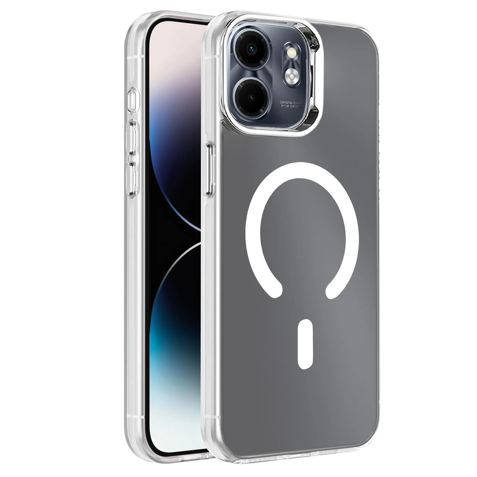 DL3 Mobilak Case for Infinix Smart 9 / Infinix Hot 50i Crystal Clear [Not Compatible with MagSafe] Soft TPU Gel Case Flexible Silicone Anti-Scratch Transparent TPU Cover - White