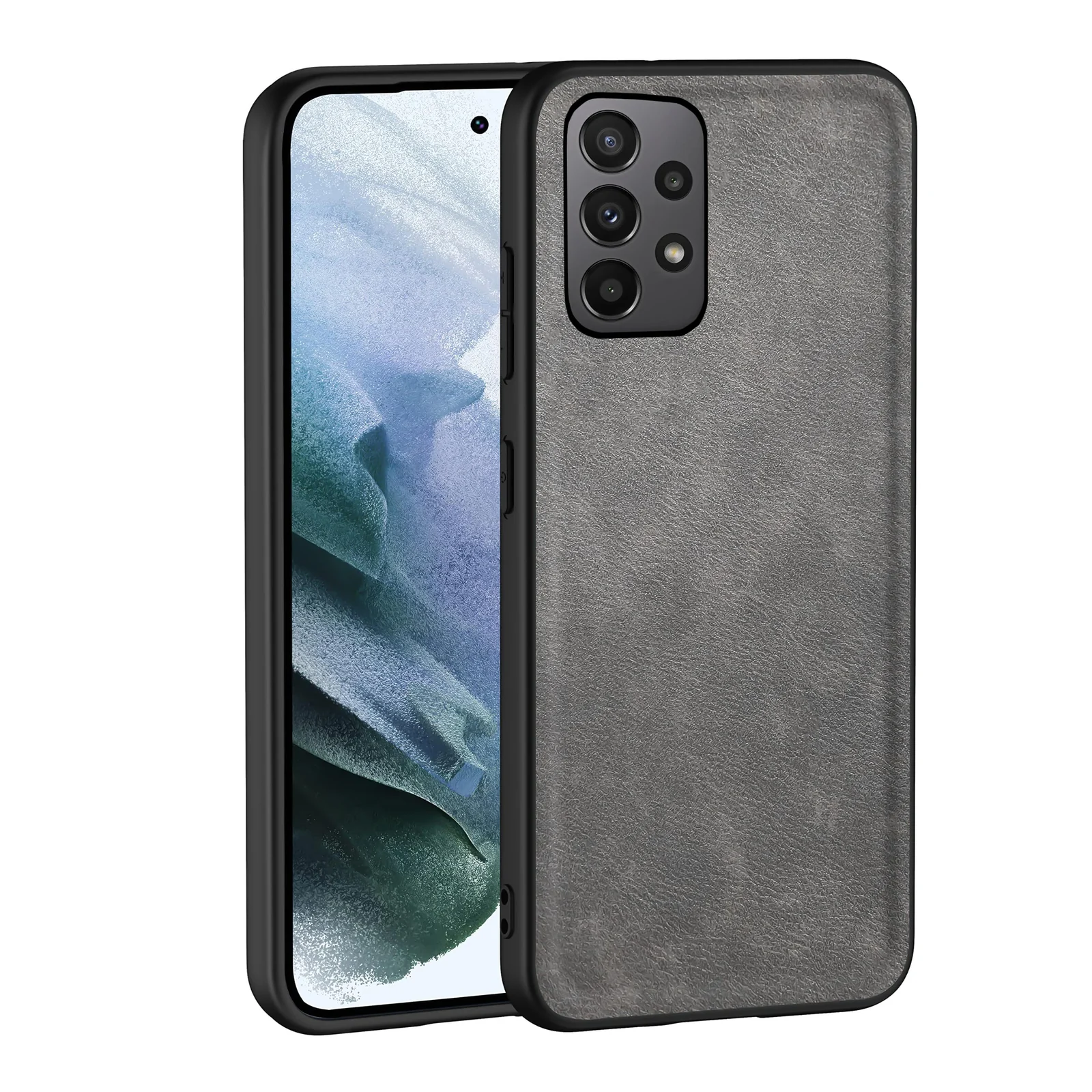 Dl3 Mobilak Case for Samsung Galaxy A23 Leather Case,Anti-Drop, Anti-Shock, Non-Slip Texture,Simple Cell Phong Cover (Blue)