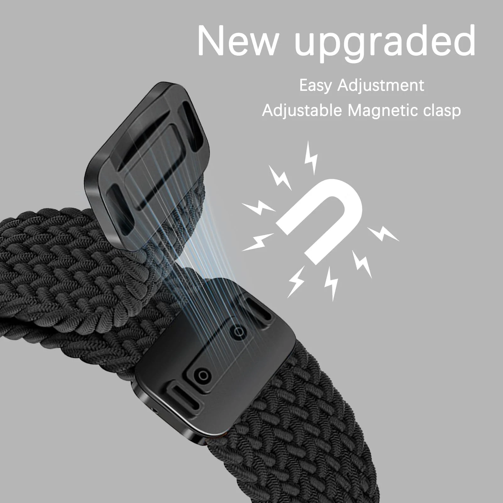 DL3 MOBILAK Braided Elastic Nylon Magnetic Watch Strap for Huawei Band 11 / Band 11 Pro, Starlight Star
