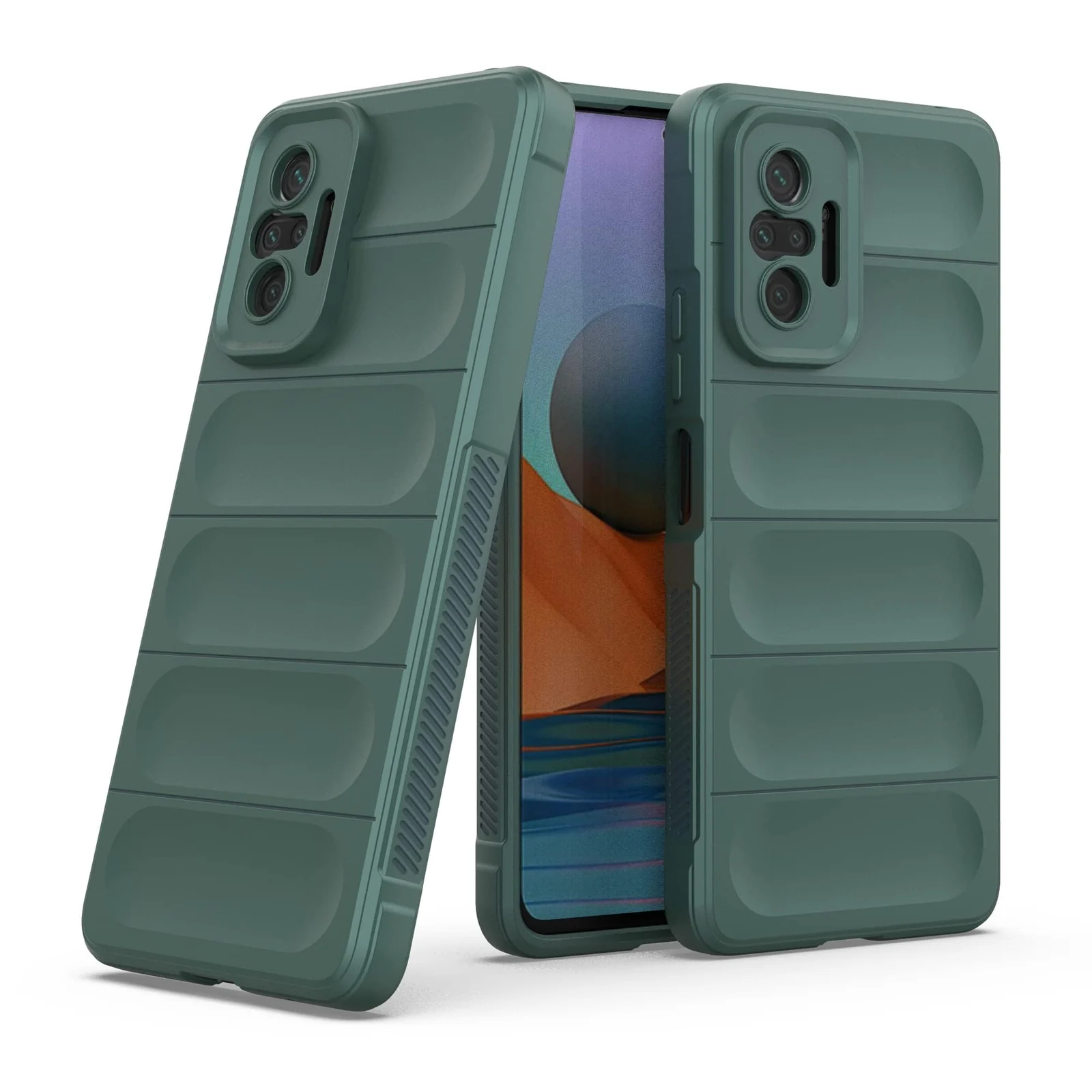 DL3 Mobilak Flexible Silicone and TPU Protective Case with Camera Protection for Xiaomi Redmi Note 10 Pro / Note 10 Pro Max - Green