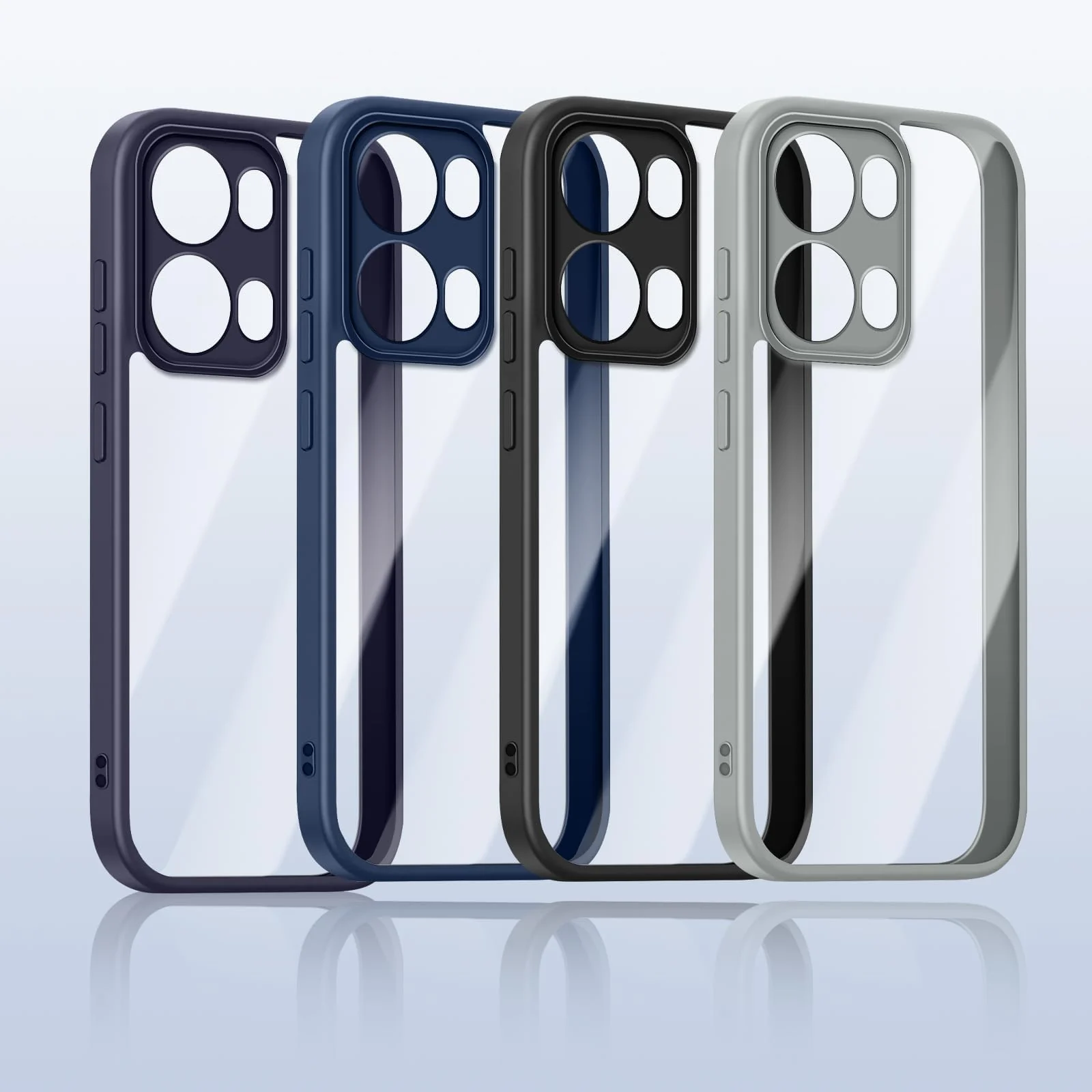 DL3 Mobilak Compatible with OPPO Reno 13 5G / OPPO Reno13 5G Case Transparent, Military-Grade Shockproof Anti-Yellowing, Slim Protective Phone Case Full Bumper Cover With Camera Protective - Gray