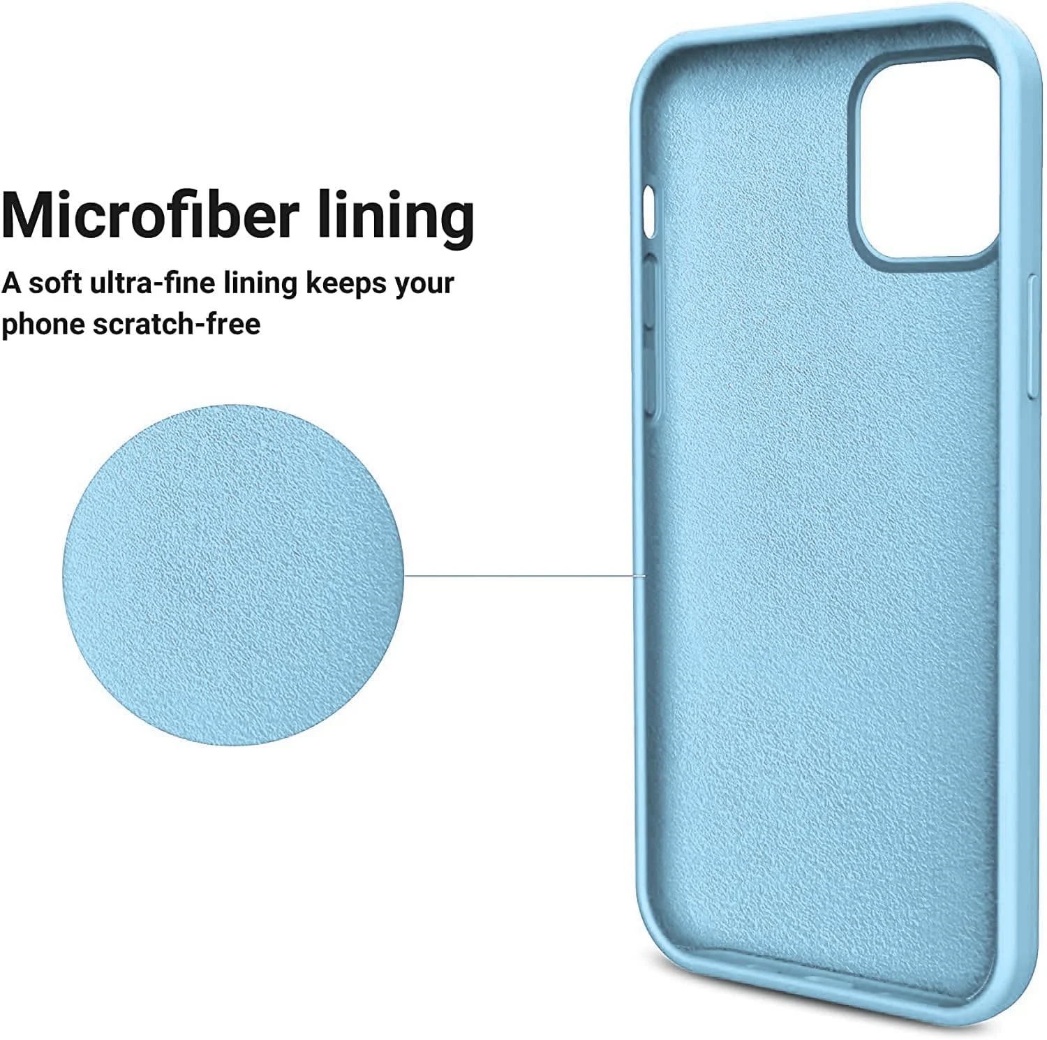 DL3 Mobilak Liquid Silicone Case for iPhone 12 Pro Max (6.7 Inch), Shock-absorbing protection, Scratch-resistant surface, Soft microfiber lining - Sky Blue .1