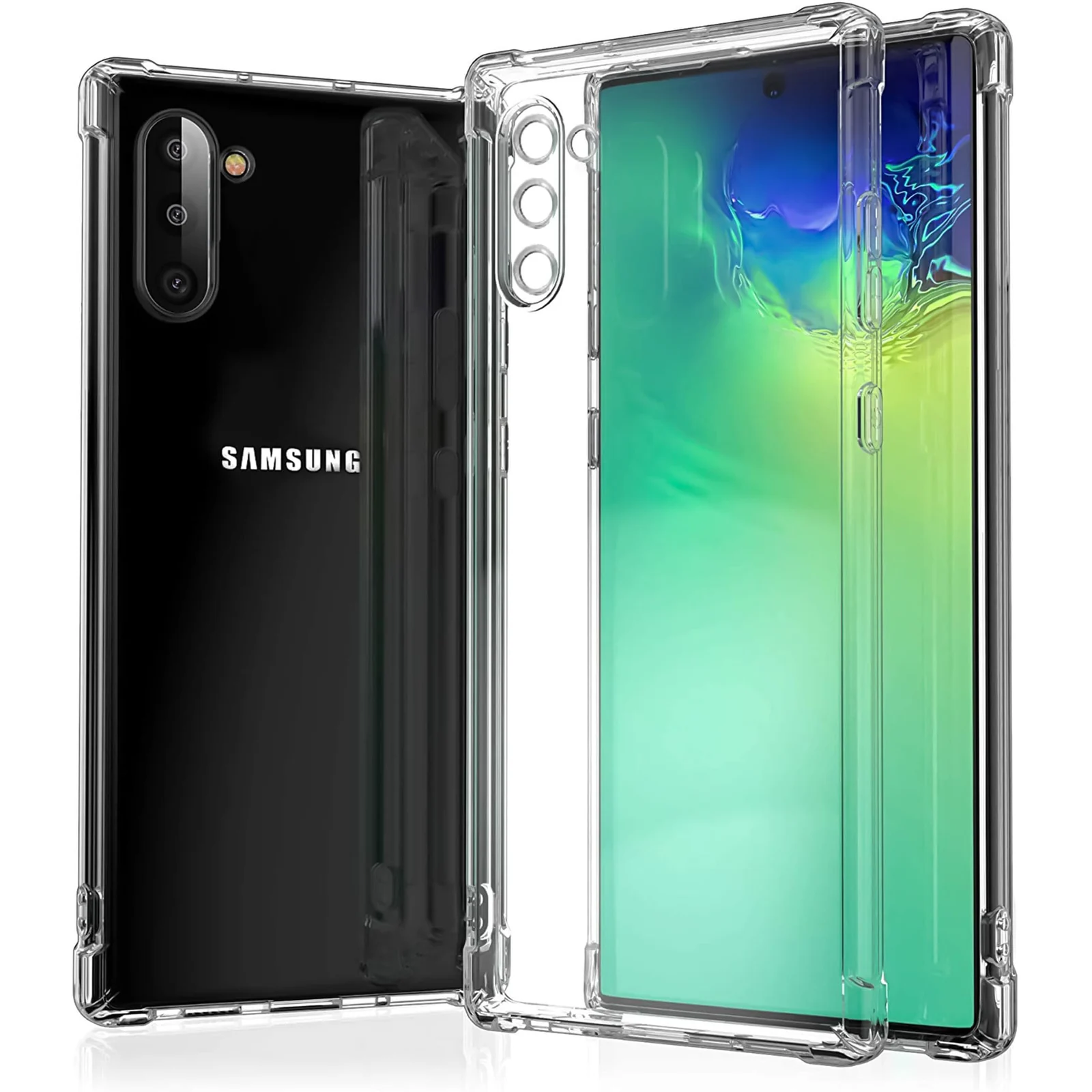 DL3 Mobilak Case Compatible with Samsung Galaxy Note 10, Cover Silicone TPU Gorilla Anti-shock Protector Camera Shockproof Corners - Clear