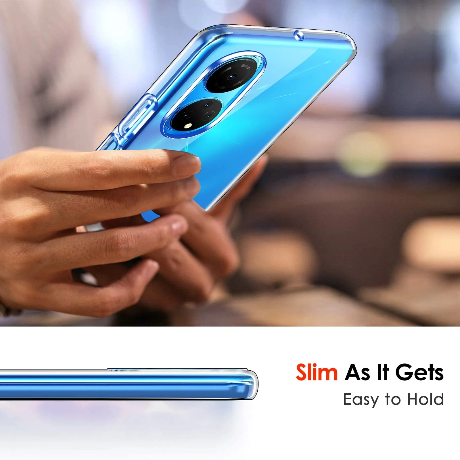 DL3 Mobilak Case Compatible with Honor X7 / Honor Play 30 Plus Case Crystal Soft TPU Gel Case Flexible Silicone Anti-Scratch Camera Protection TPU Cover - Clear