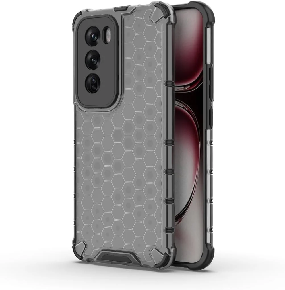 DL3 Mobilak Clear PC and TPU Protective Case for OPPO Reno 12 Pro 5G with Shockproof Design - Black