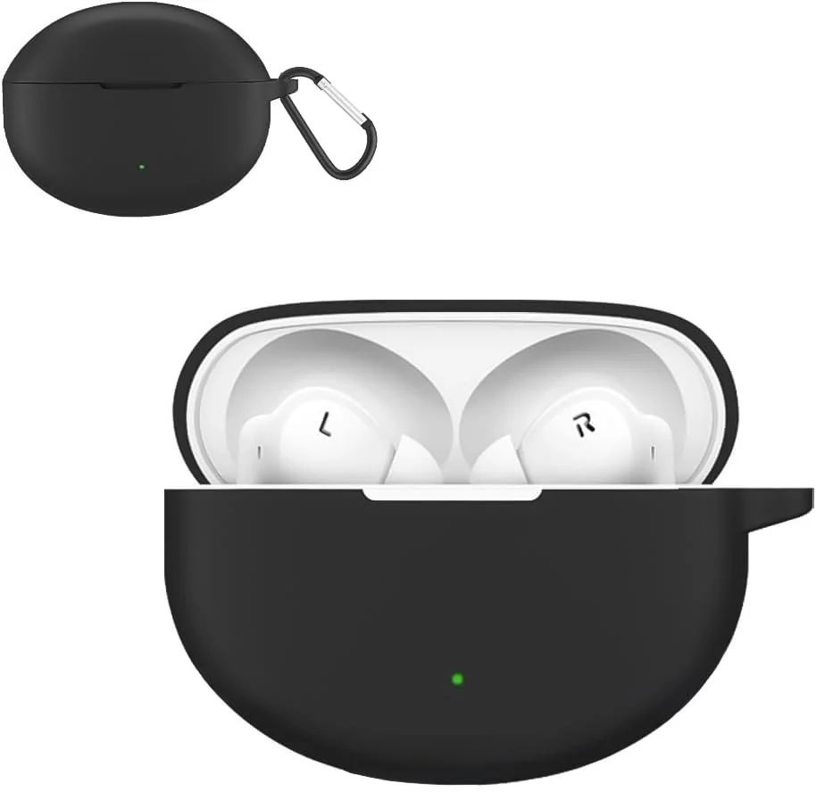DL3 Mobilak Compatible with OPPO Enco Air3 Pro Case Cover, Soft Silicone Shockproof Protective Case Wireless Earbuds with Carabiner, Front LED Visible