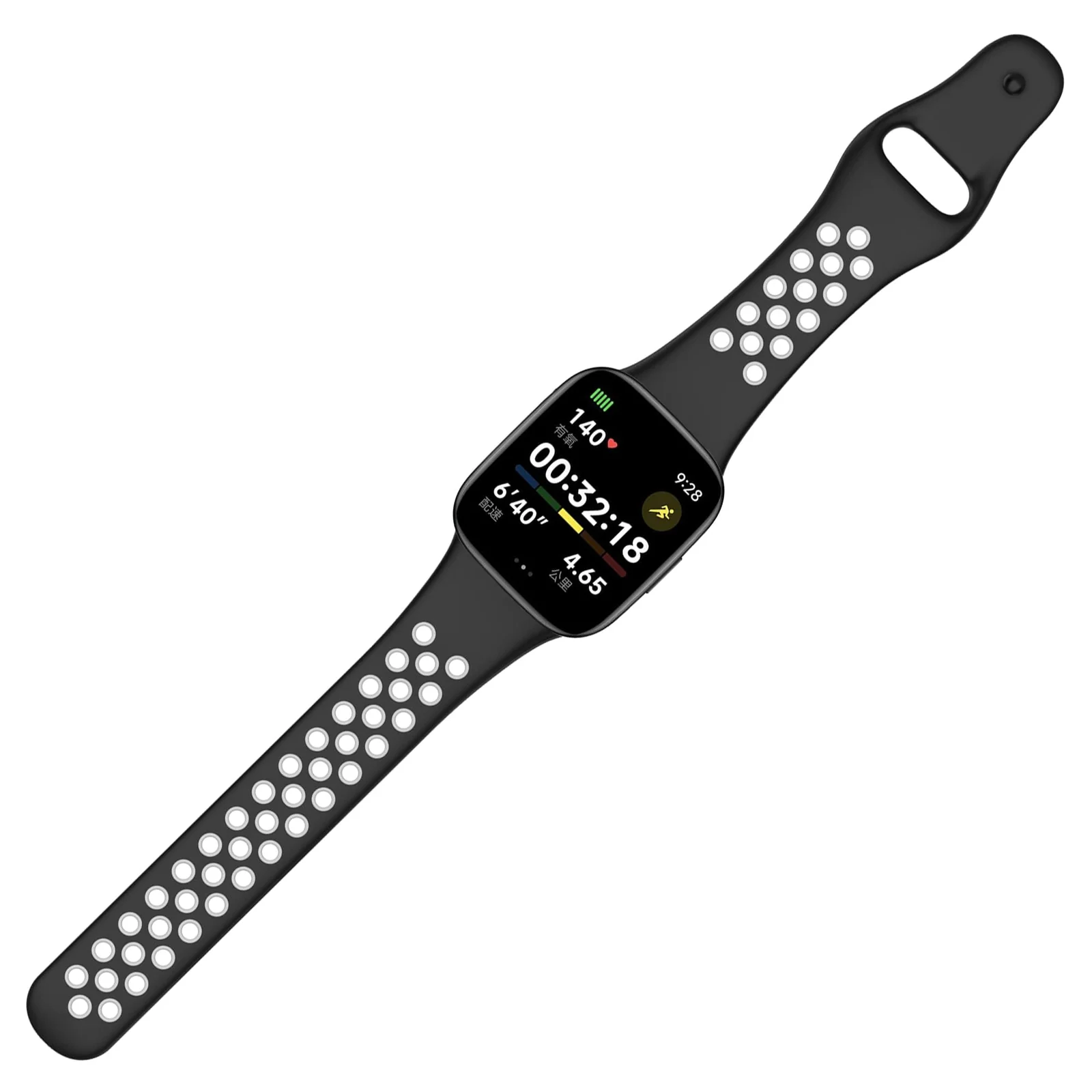 DL3 Mobilak Strap For Xiaomi Redmi Watch 3 (Not for Redmi Watch 3 Lite/Active), [Breathable] Soft Silicone Strap, Two Tone Band, Silicone Replacement Strap - Black