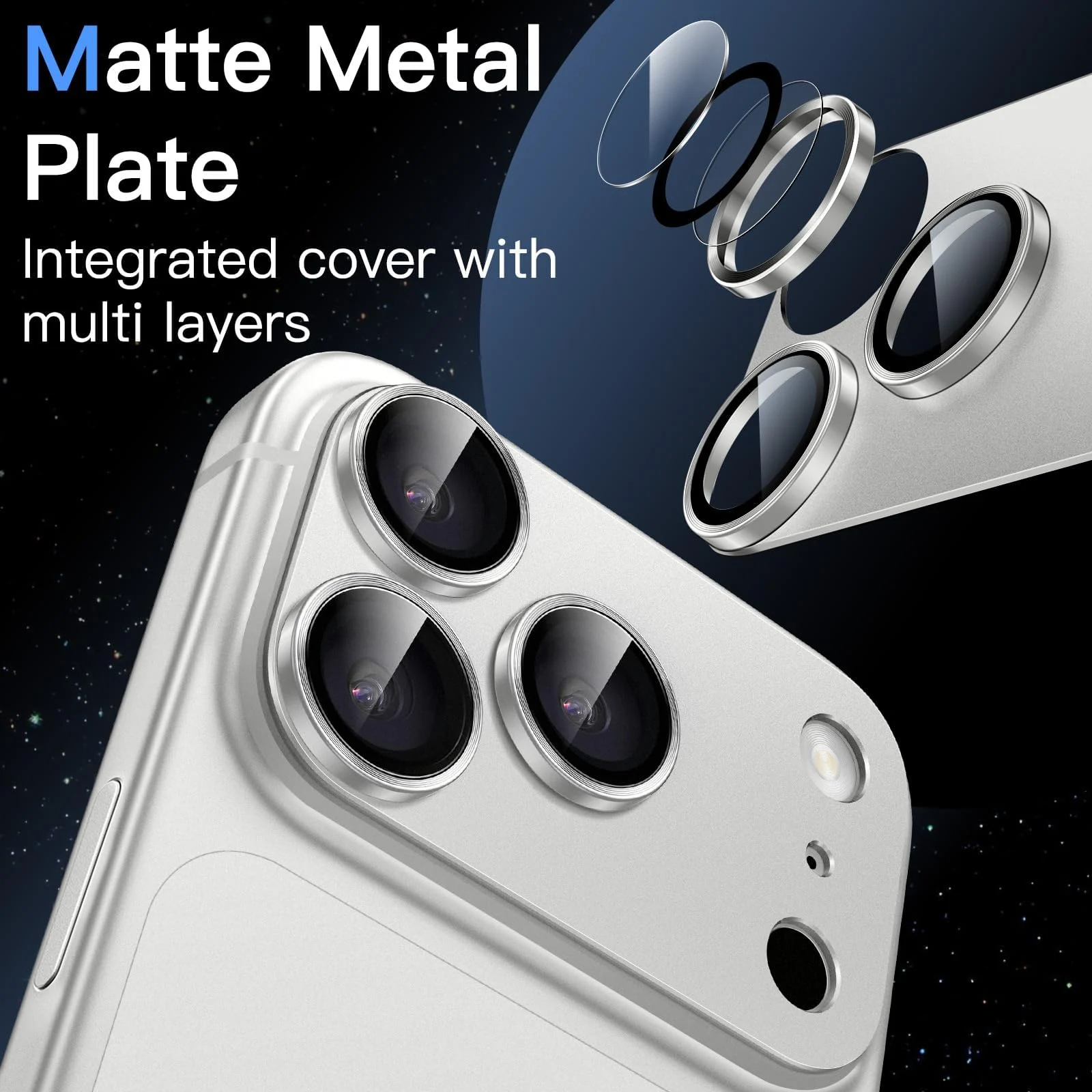 DL3 MOBILAK Full Camera Lens Protector for Apple iPhone 18 Pro Max - Silver