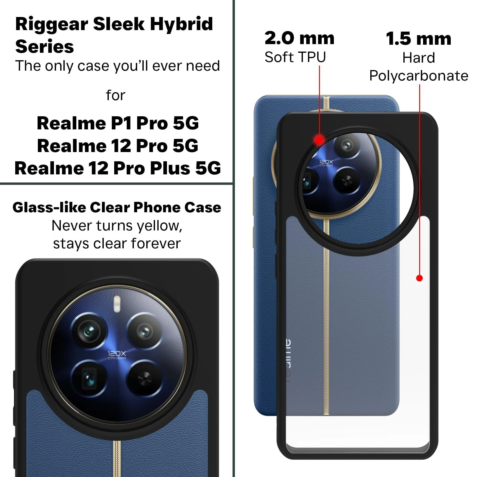 DL3 Mobilak Silicone Protective Case for realme 12 Pro & realme 12 Pro+ Plus 5G - Black