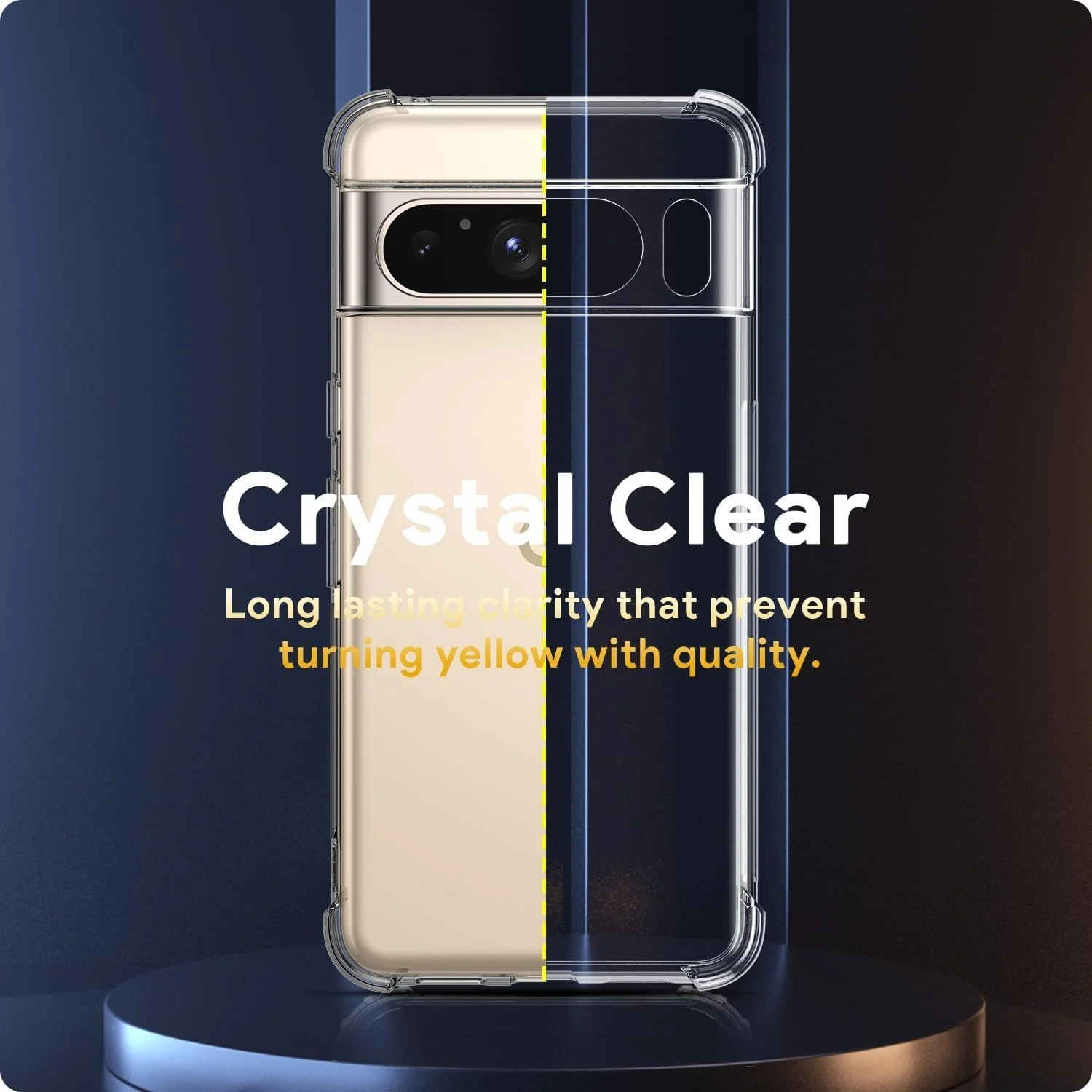 DL3 Mobilak Case Compatible with Google Pixel 8 Pro, Cover Silicone TPU Gorilla Anti-shock Protector Camera Shockproof Corners - Clear