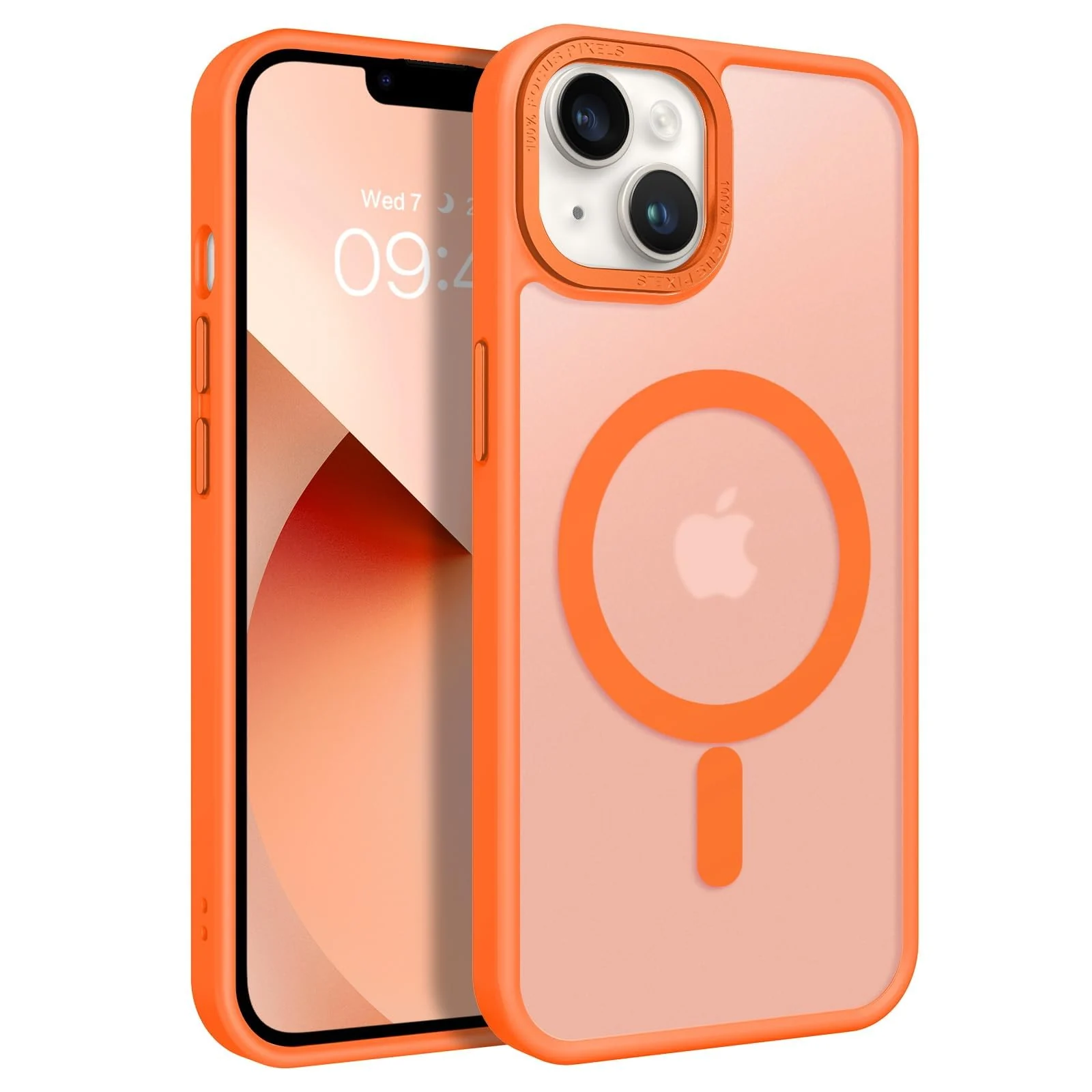 DL3 MOBILAK Protective Phone Case for Apple iPhone 14 Plus and 15 Plus - Orange