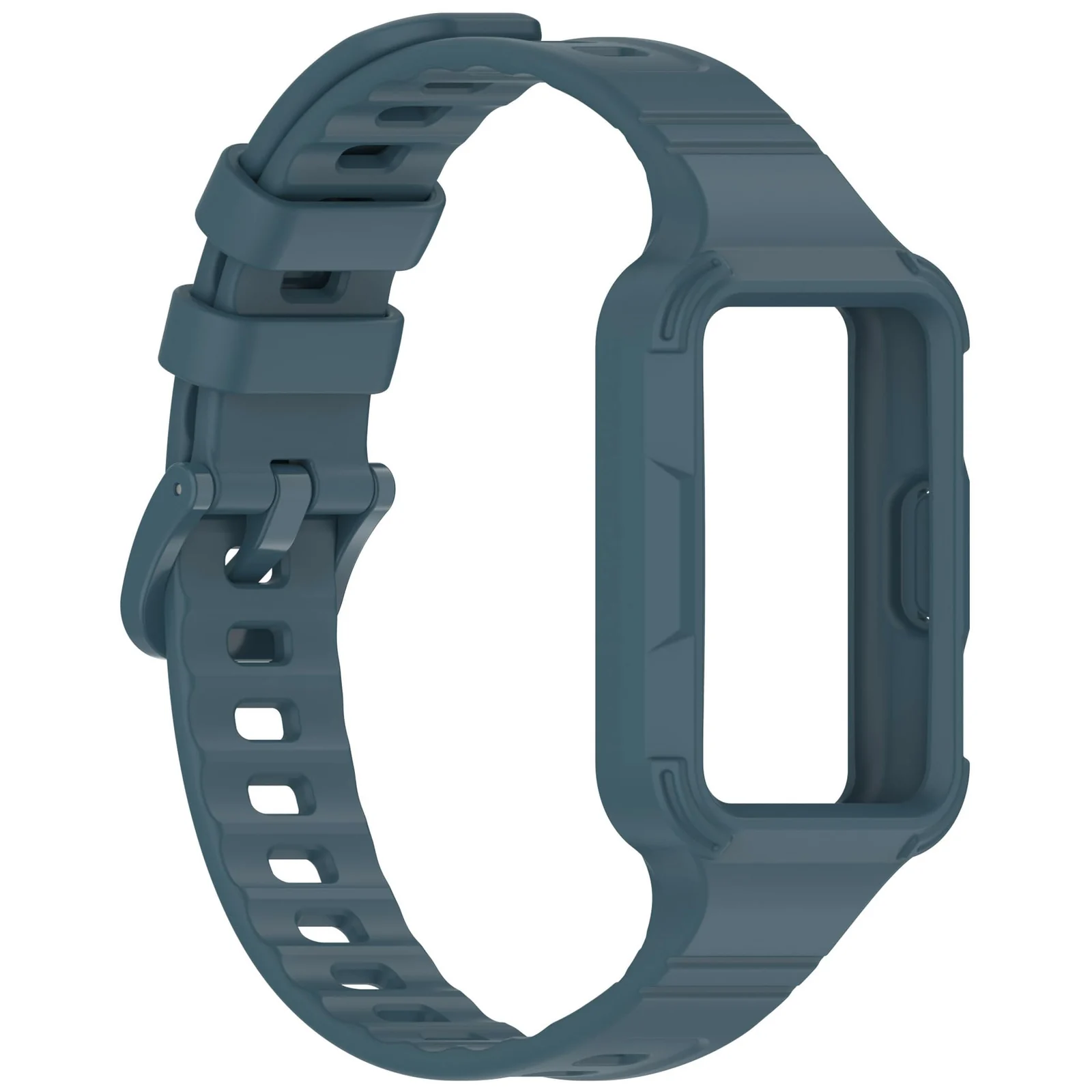 MOBIGON Rugged Silicone Strap with Bumper Case for Huawei Band 11, Petrol Blue