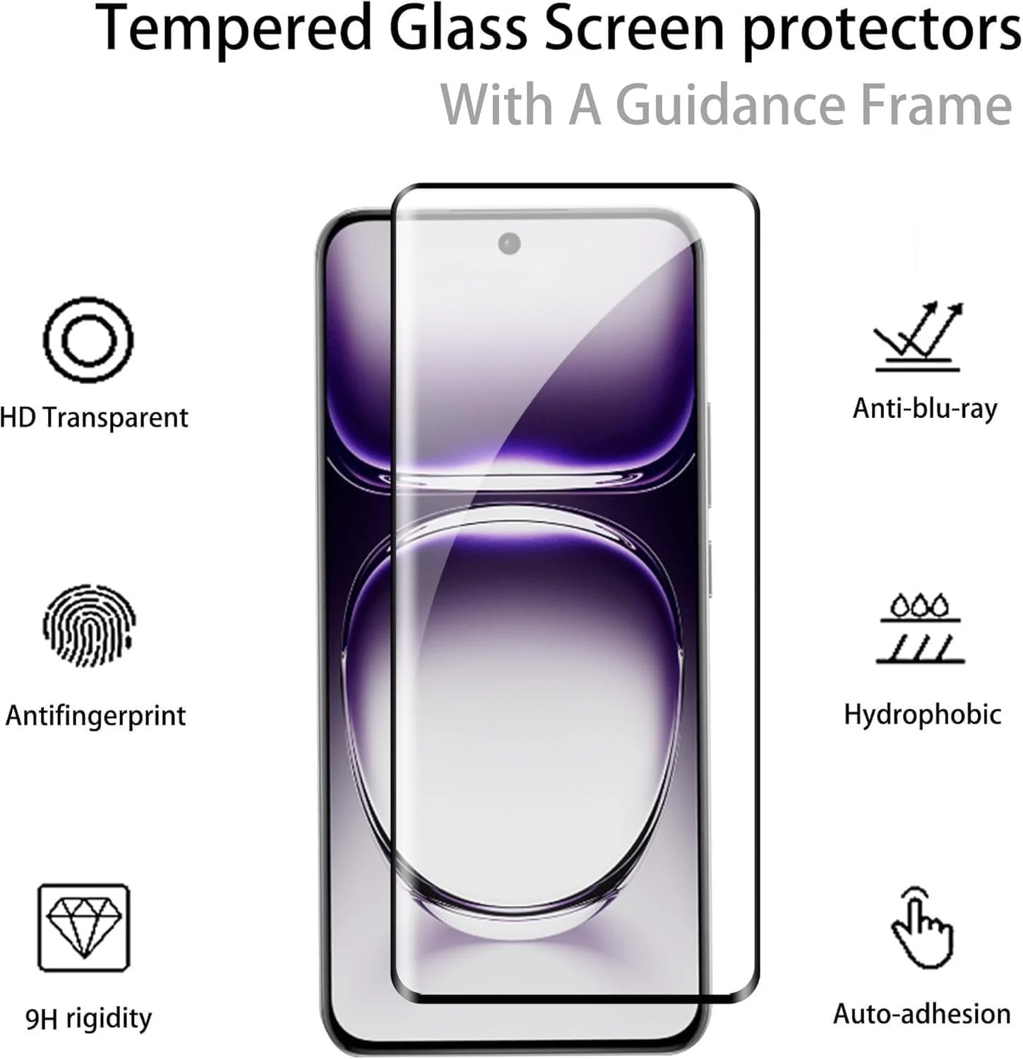 DL3 Mobilak 5D Full Glass Screen Protector For OPPO Reno 12 Pro. Black Frame - Clear