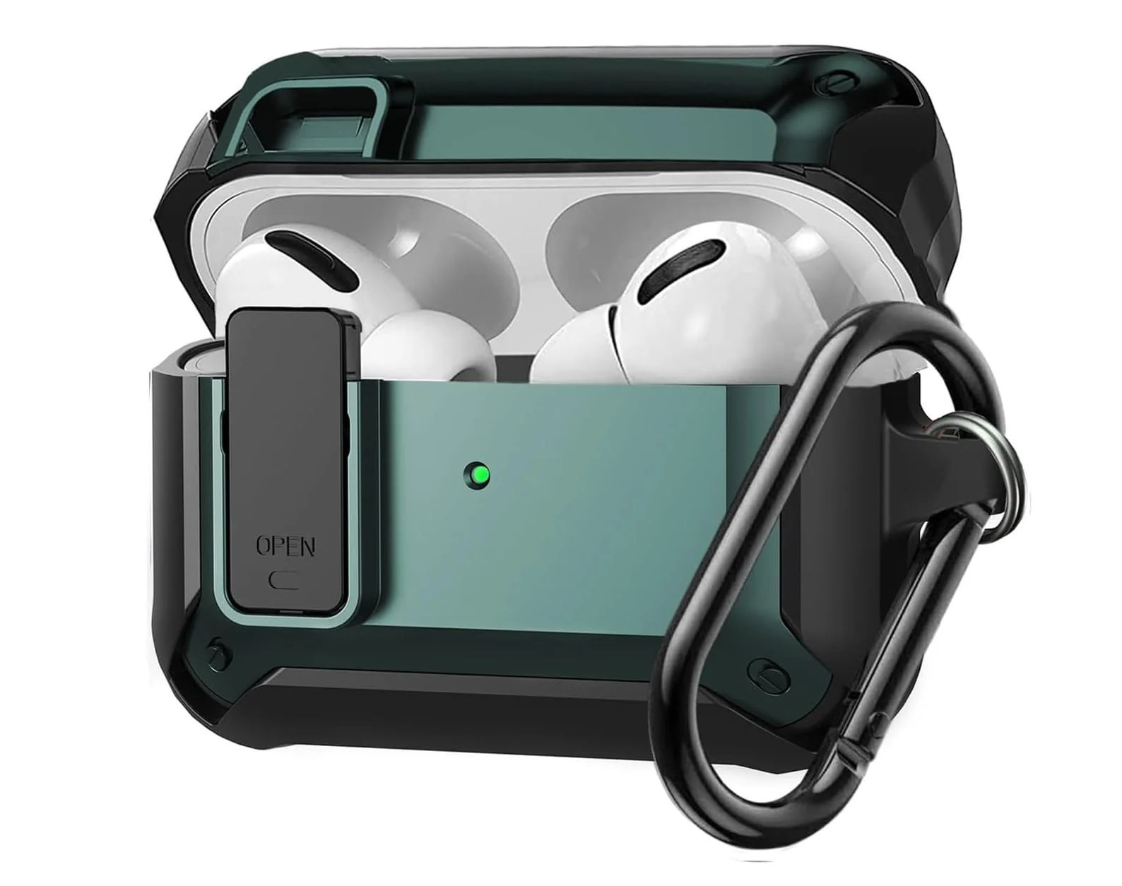 DL3 Mobilak Case for AirPods Pro 3 (2025) Case Cover with Lock, Compatible with AirPods Pro 3nd Generation/3st Generation Case (2025), Shockproof Cover for AirPods Pro 3 Case Men Women - Black Green