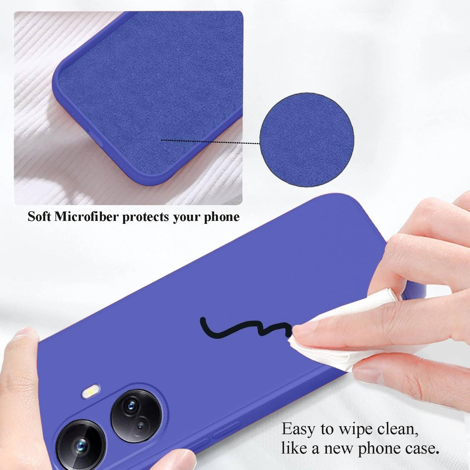 DL3 Mobilak Silicone Protective Case for realme 10 pro plus, Shock-absorbing protection, Scratch-resistant surface, Soft microfiber lining - Light Blue