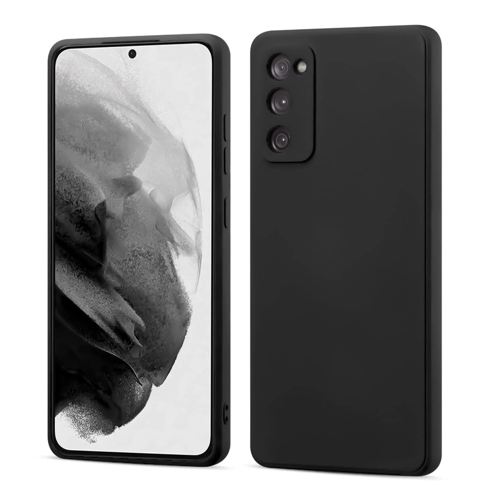 DL3 Mobilak Liquid Silicone Case for Samsung Galaxy S20 FE, Not compatible with MagSafe, Supports wireless charging, Camera protection - Black