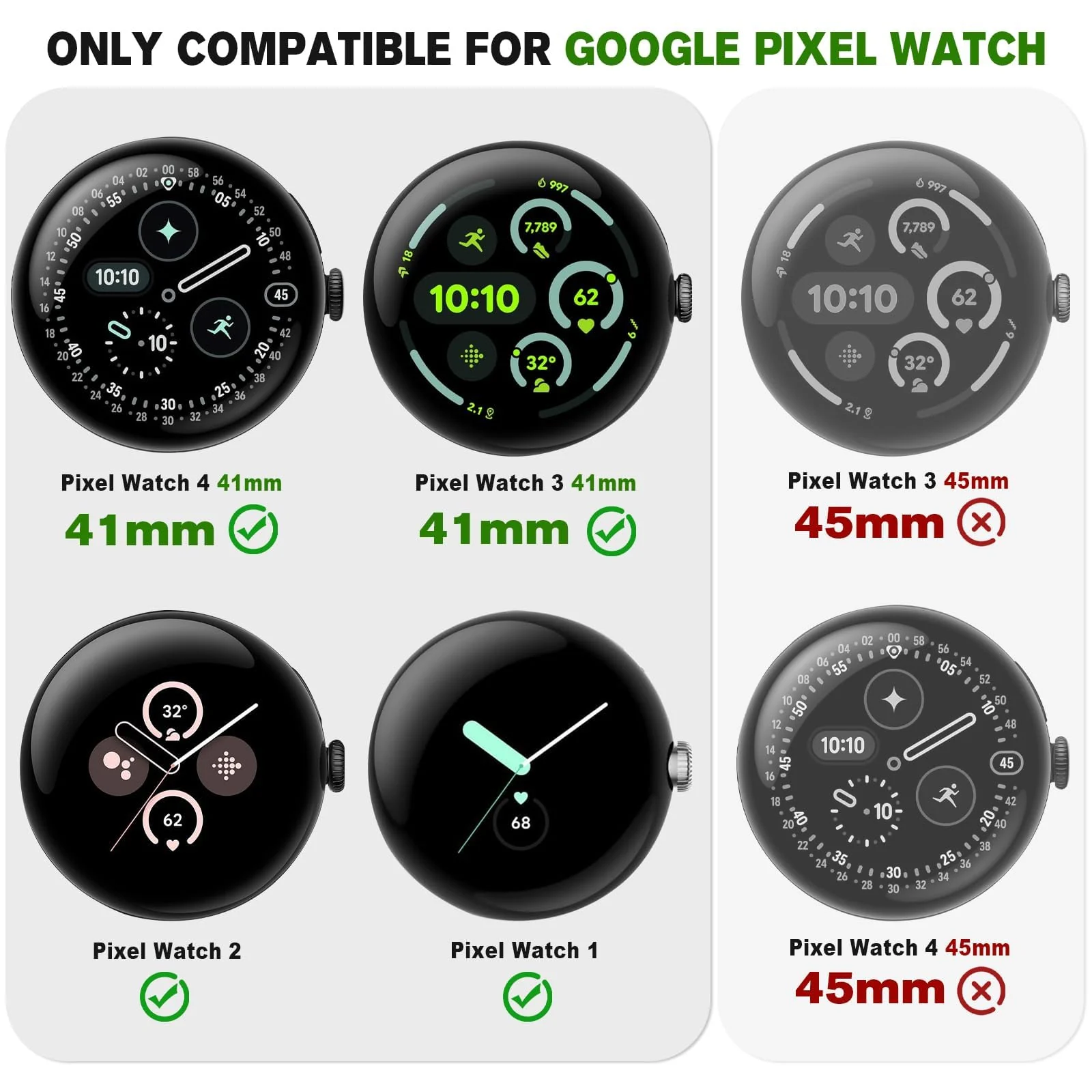 DL3 Mobilak Band Compatible with Google Pixel Watch 1/2/3/4 (41mm), Soft Silicone Sport Replacement Straps Bracelet for Google Pixel Watch 41mm - Starlight
