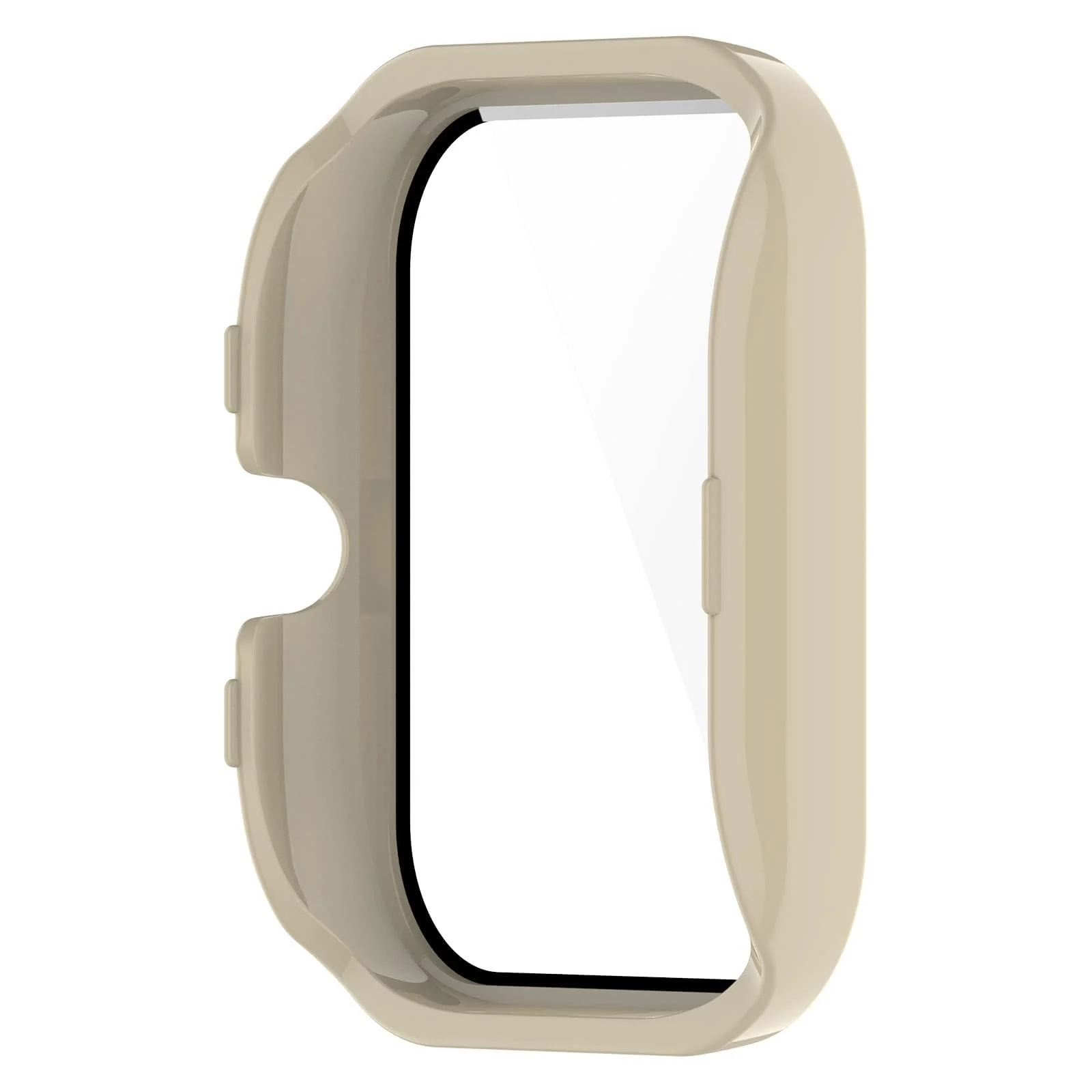 DL3 Mobilak Protective Case Compatible with Amazfit GTS 2 Mini 9H Hardness PC Case Bumper Full Slim Protective Cover with Tempered Glass For Amazfit GTS2 Mini - Ivory White