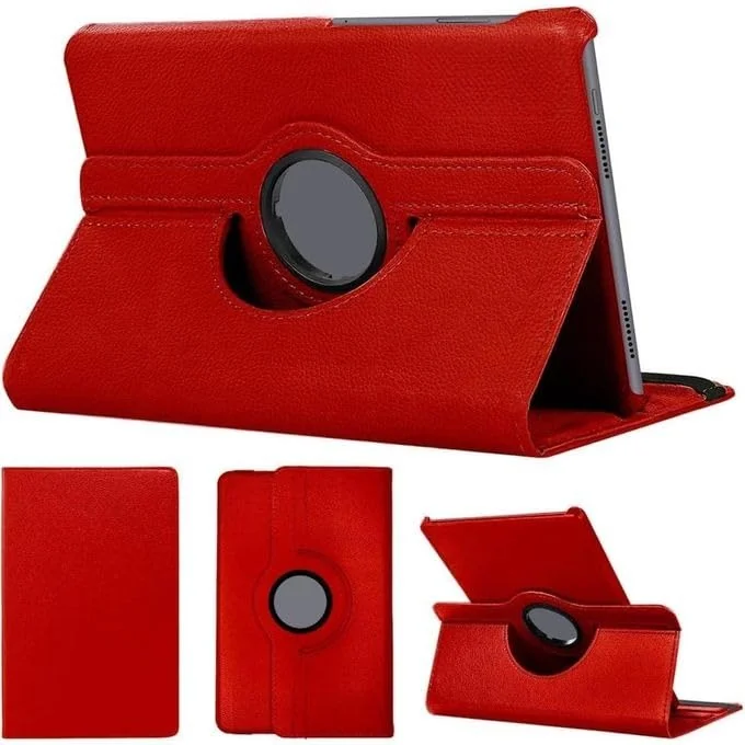 DL3 Mobilak Protective Cover for v, 360° Rotatable Smart Stand, Leather Folio Flip Cover with Multi-Angle Viewing, Auto Wake Sleep - Red