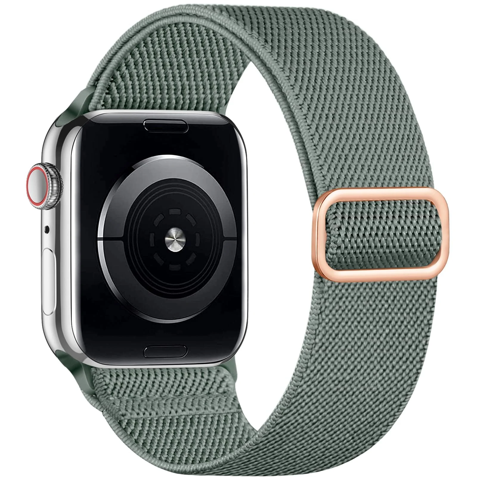 DL3 Mobilak Nylon Solo Loop Stretchy Straps For Apple Watch Band 49mm 45mm 44mm 42mm 41mm 40mm 38mm, Elastic Wristbands for Series 8 9 Ultra 7 6 5 4 3 2 1 (42MM/44MM/45MM/49MM, Pine) - Pine Green