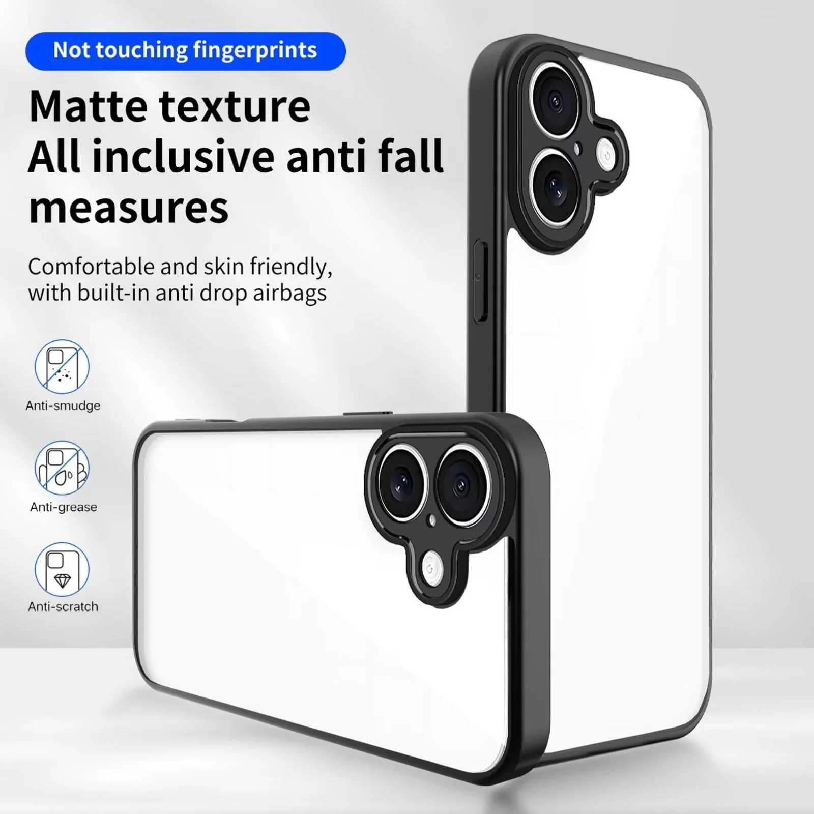 DL3 Mobilak Compatible with Vivo V60 Lite 5G/4G Case Transparent, Military-Grade Shockproof Anti-Yellowing, Slim Protective Phone Case Full Bumper Cover With Camera Protective - Black