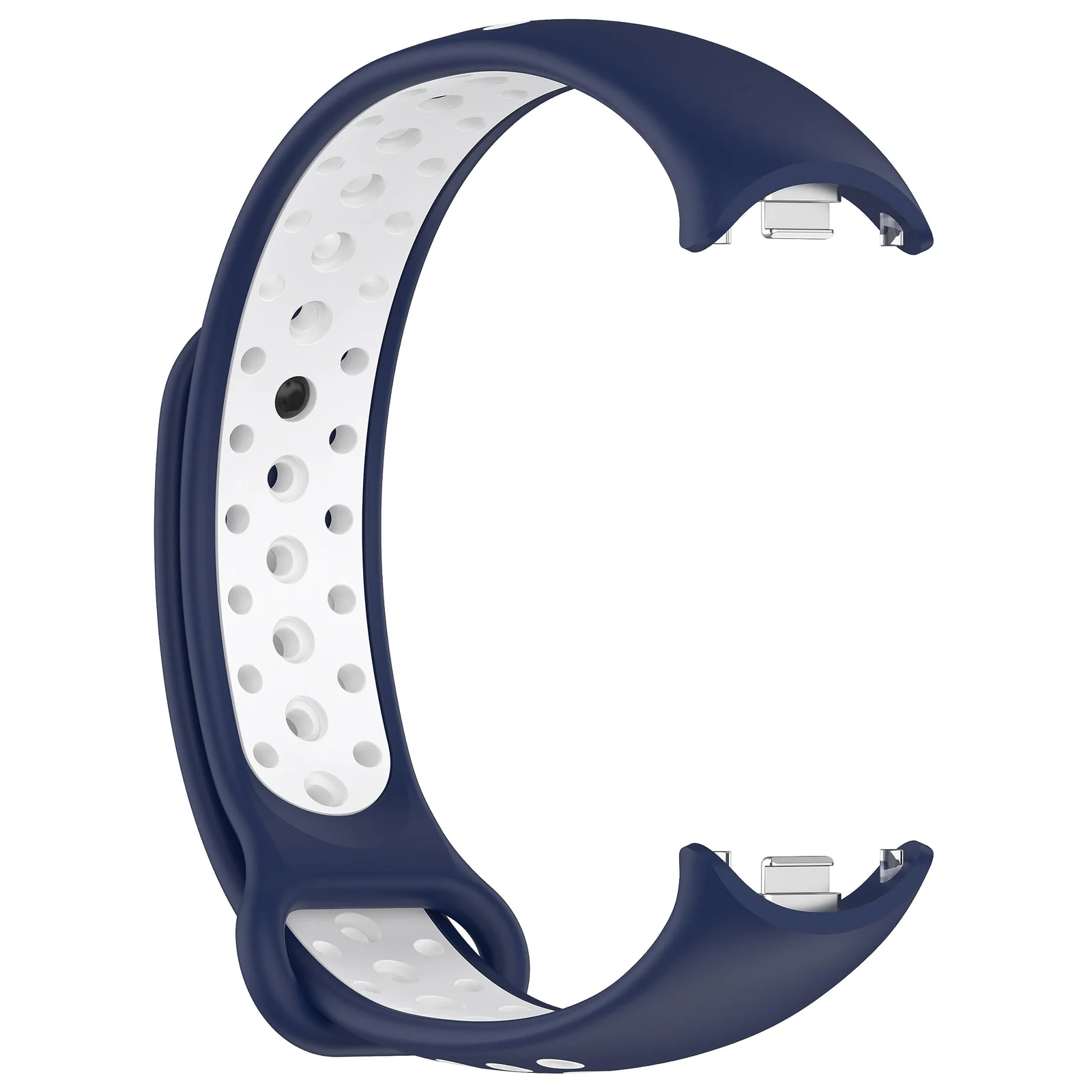 DL3 Mobilak Strap for Xiaomi Mi Band 9 / Mi Band 8, Breathable Sport Silicone Watch Band Strap, Replacement Bracelet Wristband Wrist Strap for Xiaomi Smart Band 9/Xiaomi Smart Band 8 Watch Accessories - Blue White