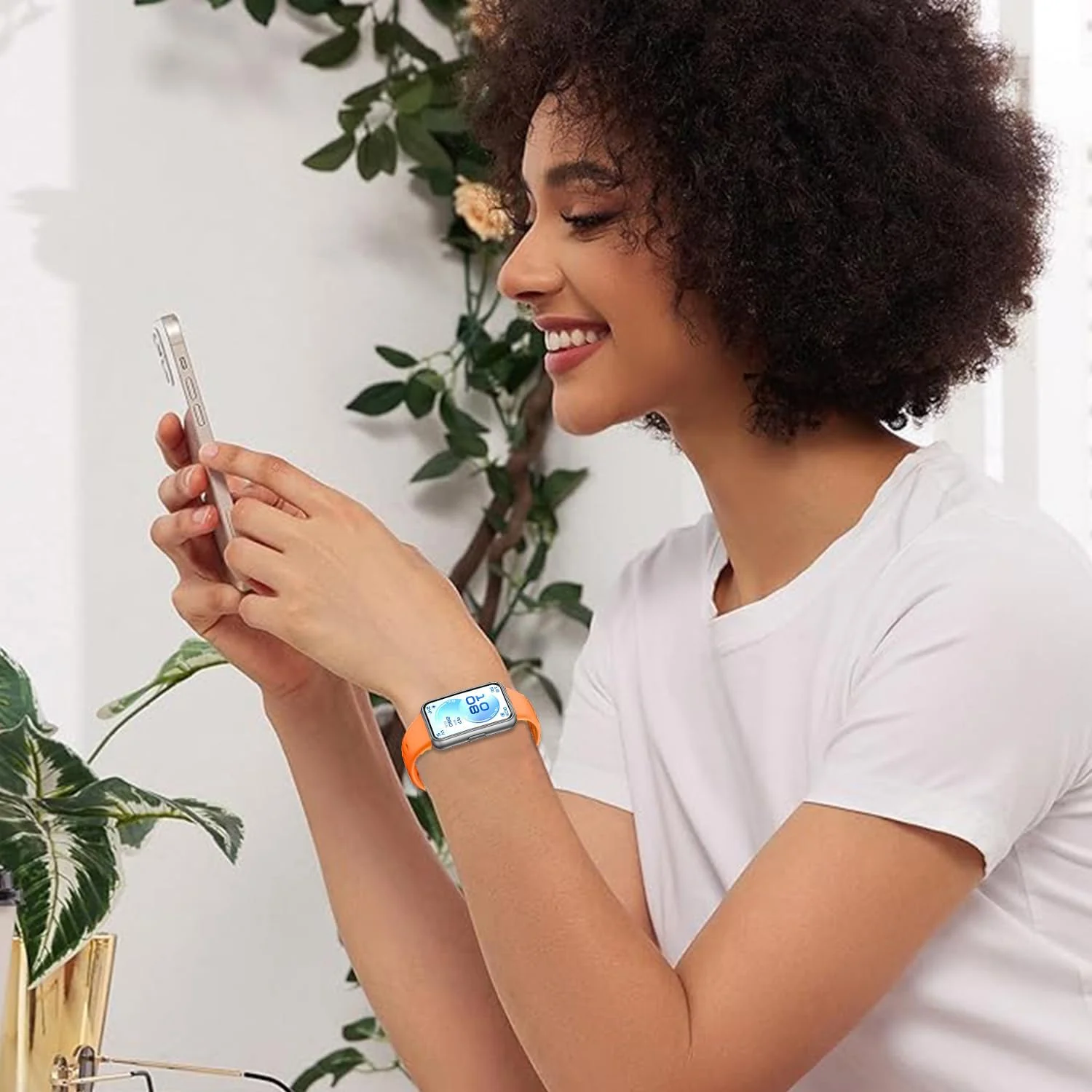 DL3 Mobilak Silicone Bracelet for Huawei Band 11/Band 11 Pro Strap, Soft Silicone Sport Band, Soft Breathable, for Huawei Band11/11 Pro Adjustable Replacement Strap - Orange