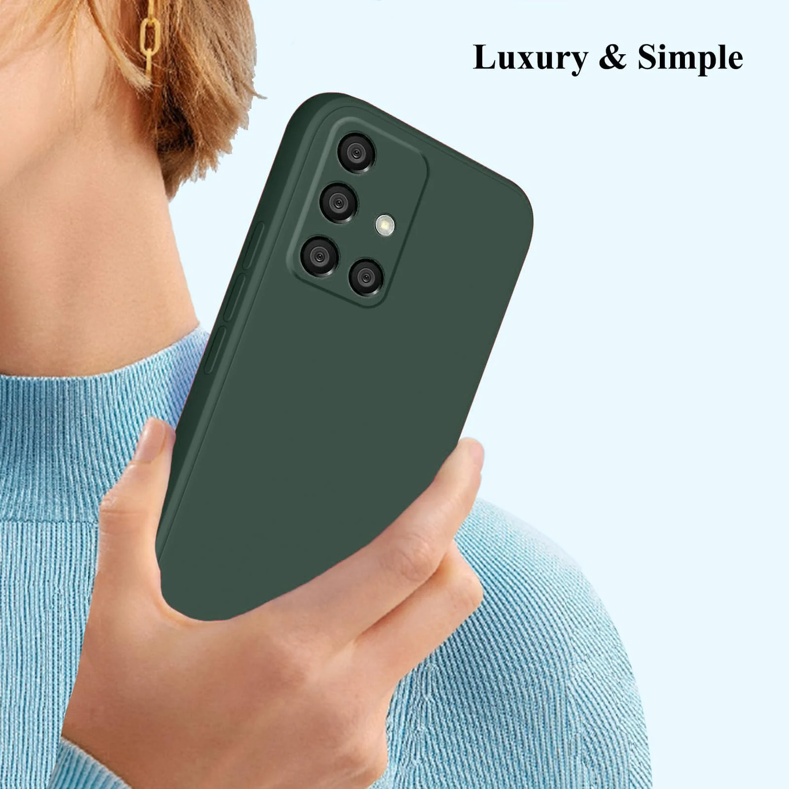 DL3 Mobilak Soft Silicone Protective Case for Samsung Galaxy A51 with Microfiber Lining and Shockproof Design - Green