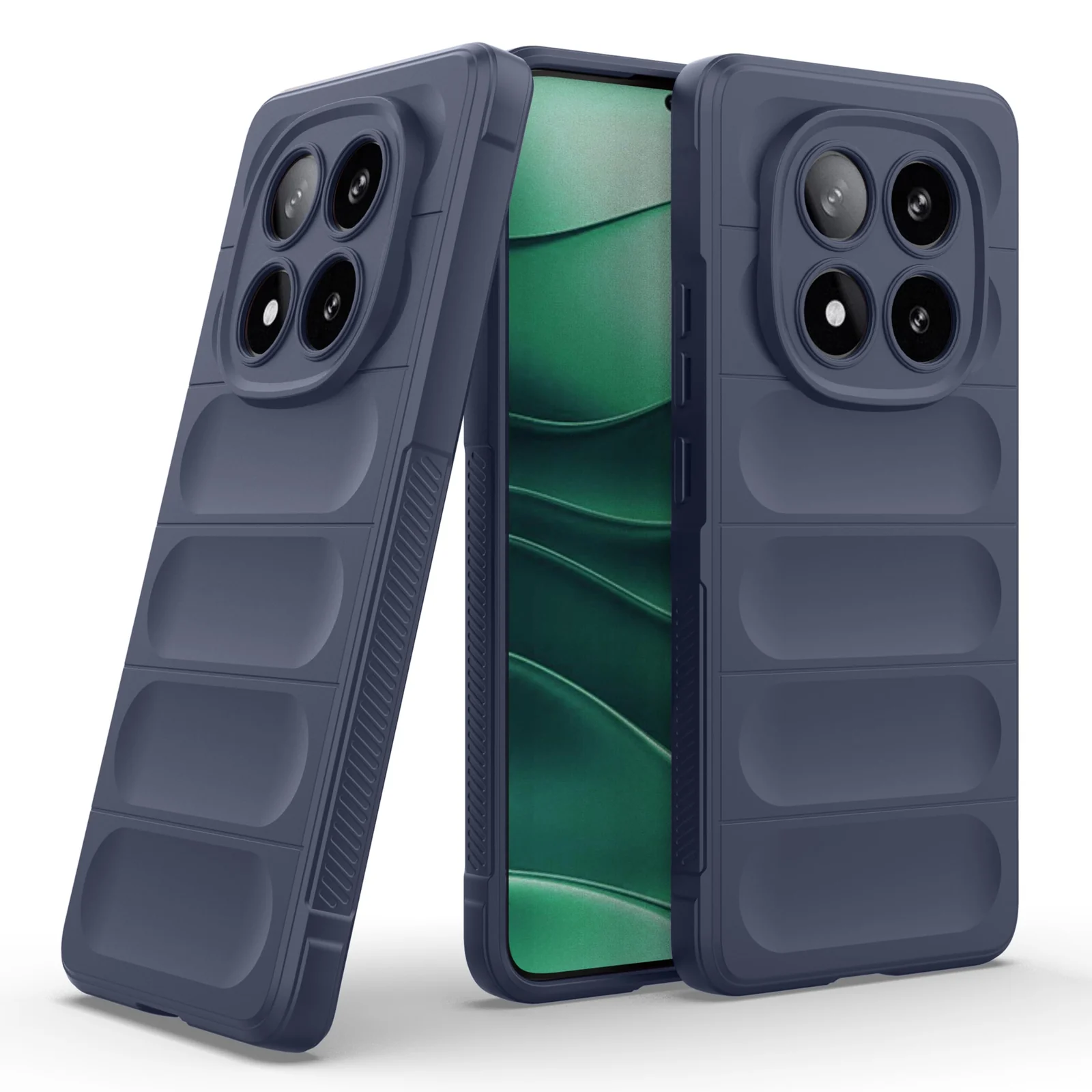 DL3 Mobilak Flexible Silicone and TPU Protective Case with Camera Protection for Xiaomi Redmi Note 14 Pro 4G - Blue